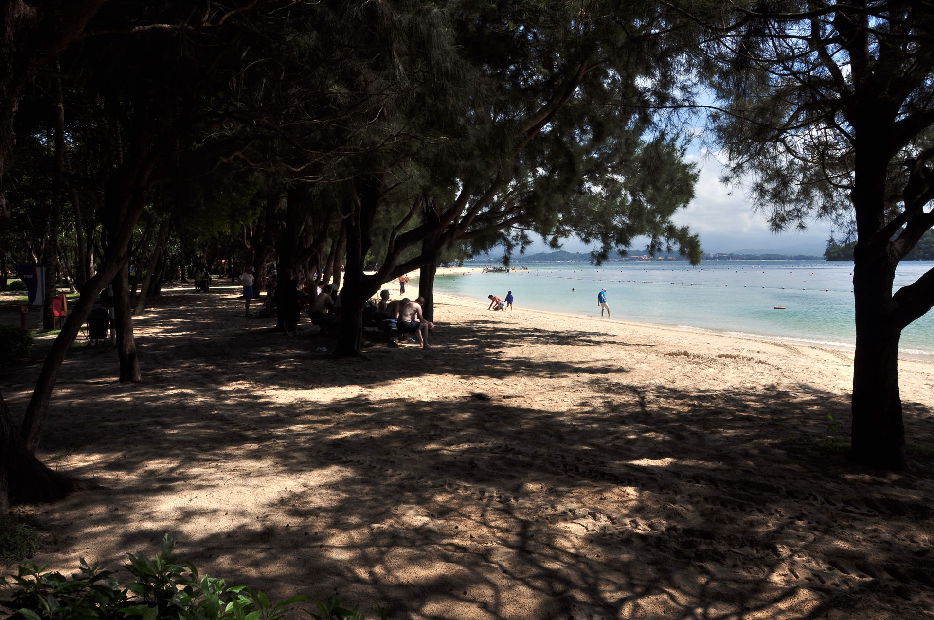 Inside Manukan Island looking out towards the beach. The island…