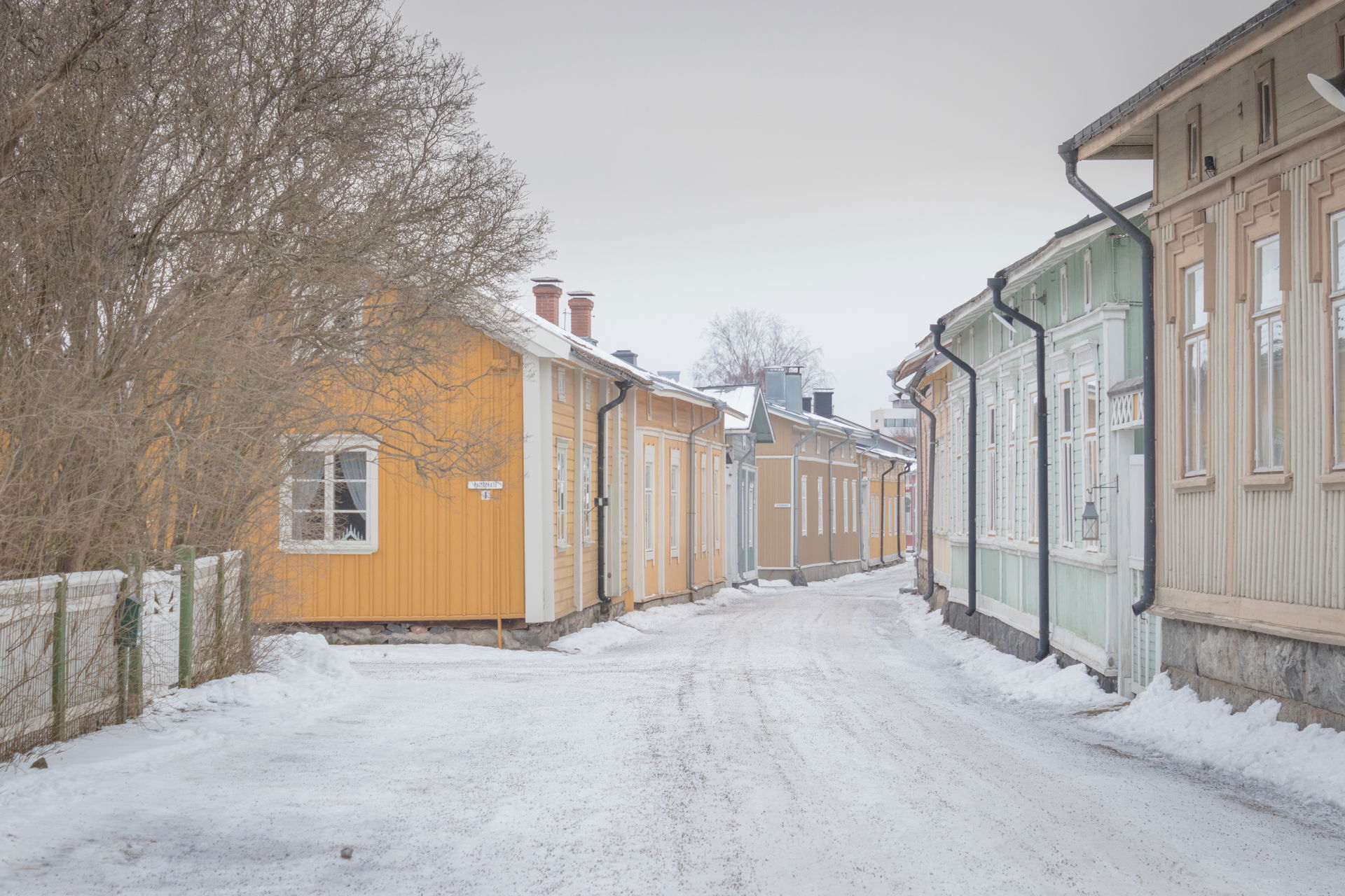 Rue de Naantali sous la neige