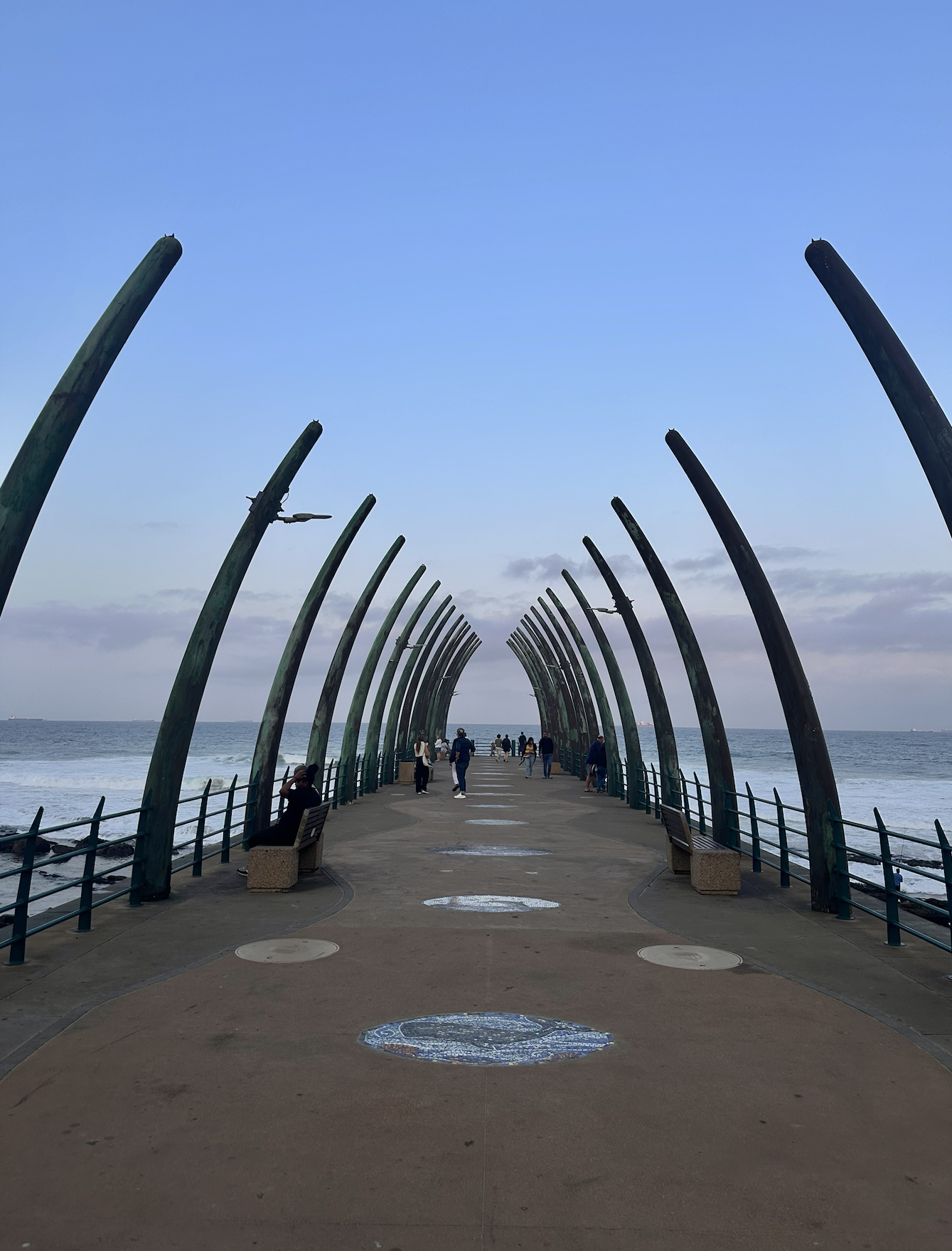 After sunset view of the Umhlanga beach in Durban.