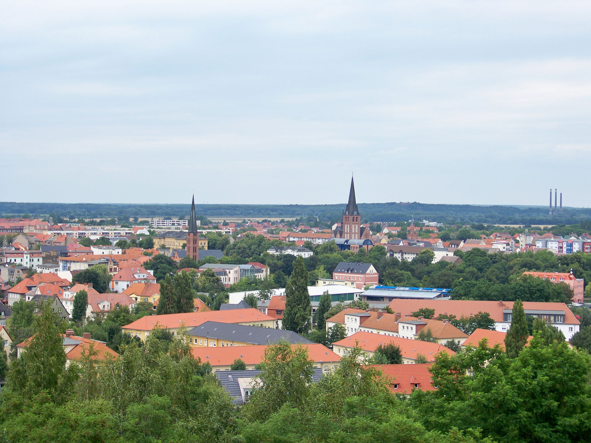 Bitterfeld vom Bitterfelder Bogen aus gesehen