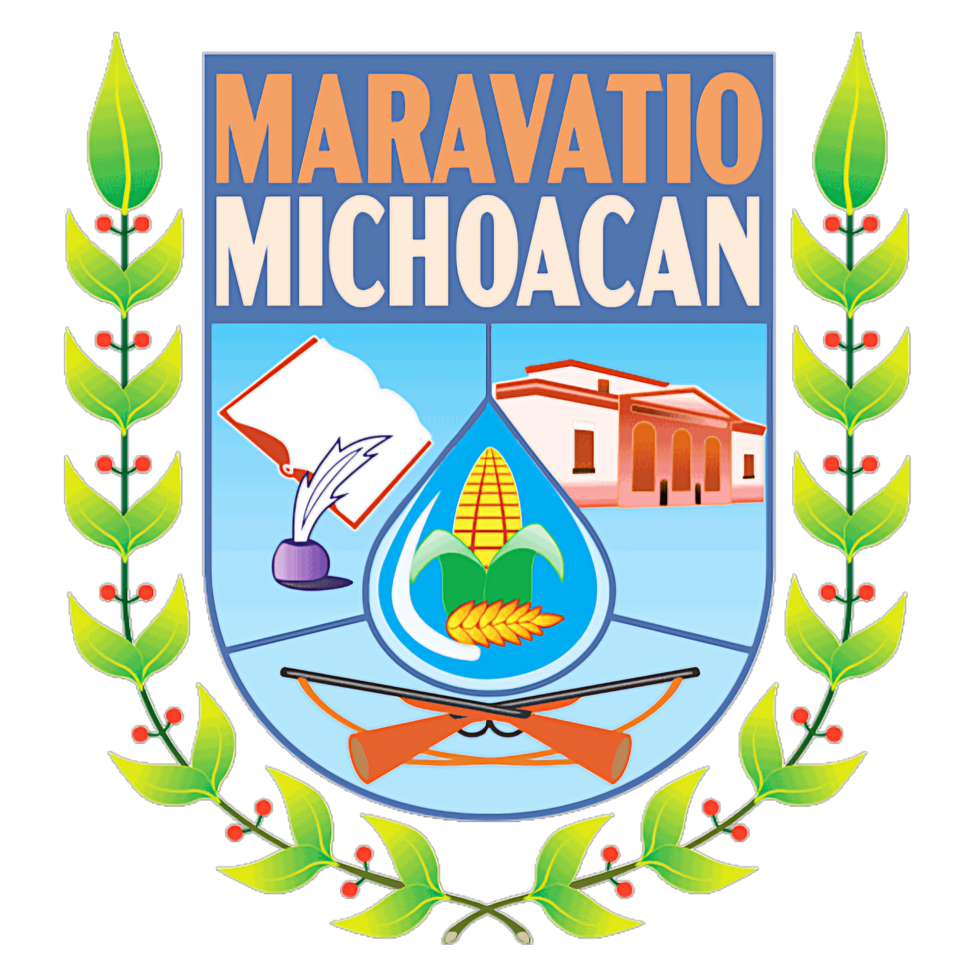 Escudo de Armas del municipio de Maravatío, Michoacán, México.
