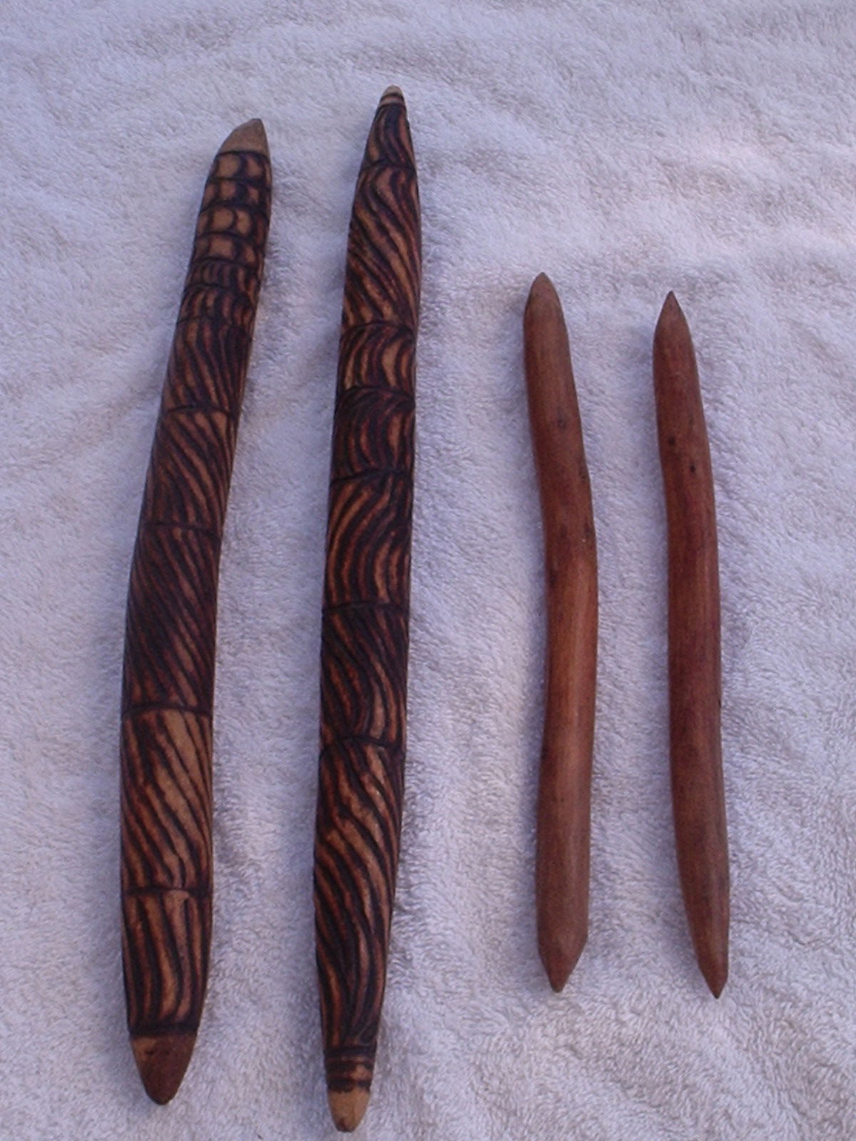 Two sets of Australian Aboriginal clapsticks, both purchased fr…