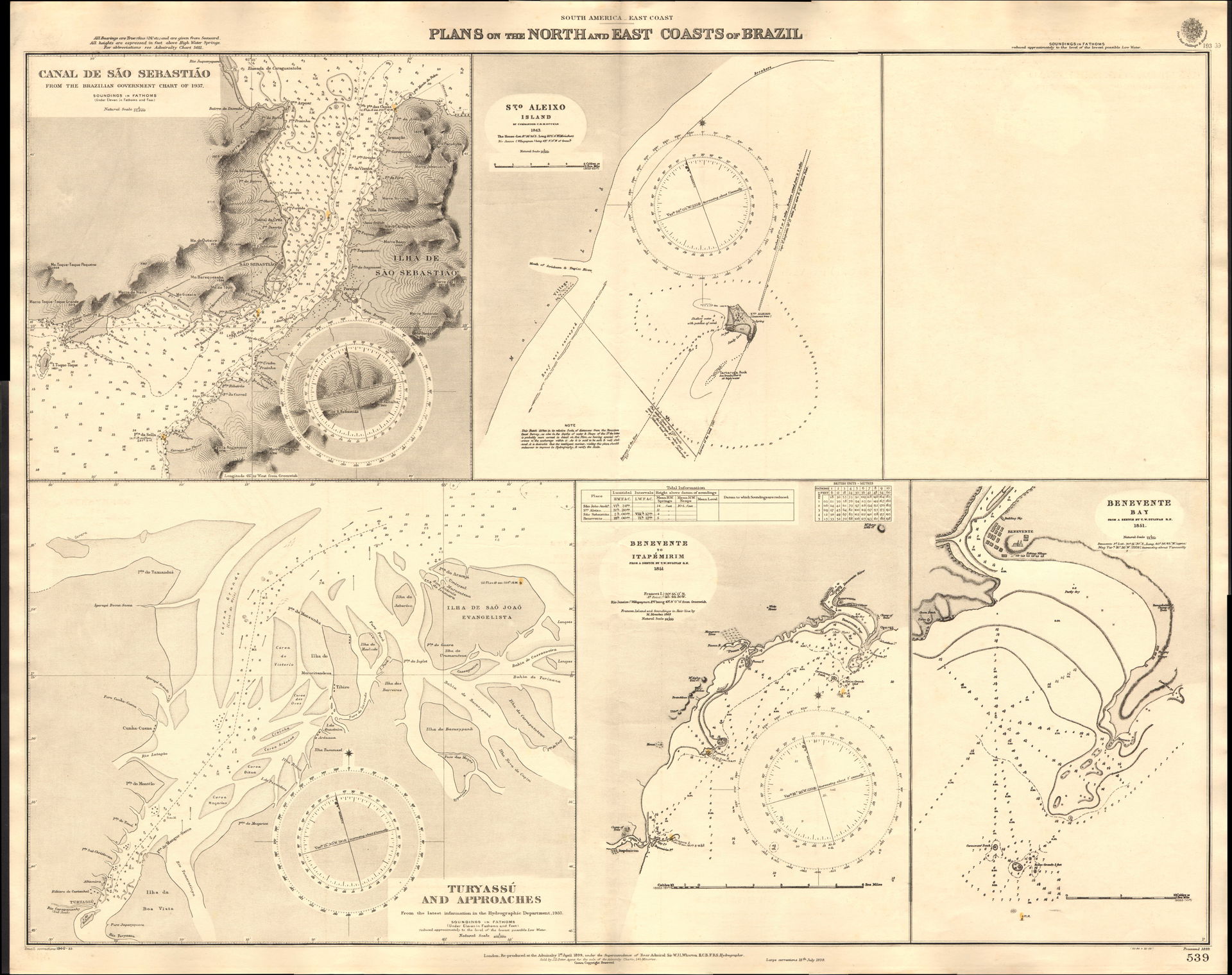 Nautical chart of Plans on the North and East Coasts of Brazil.…