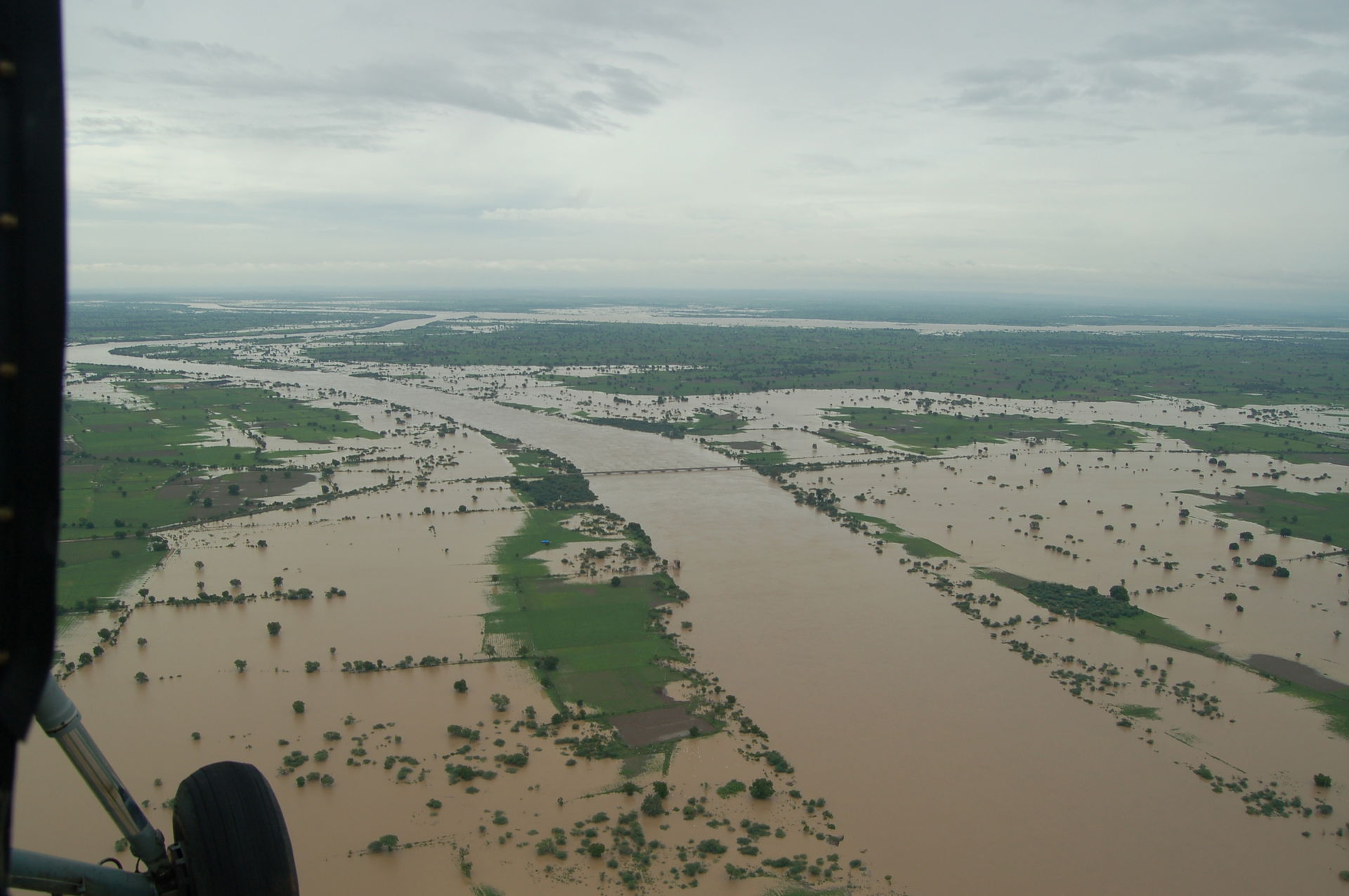 An aerial view of Godavari River taken from the IAF relief Heli…