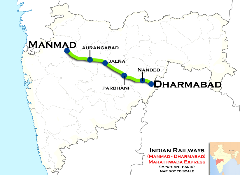 Marathwada Express (Manmad - Dharmabad) route map