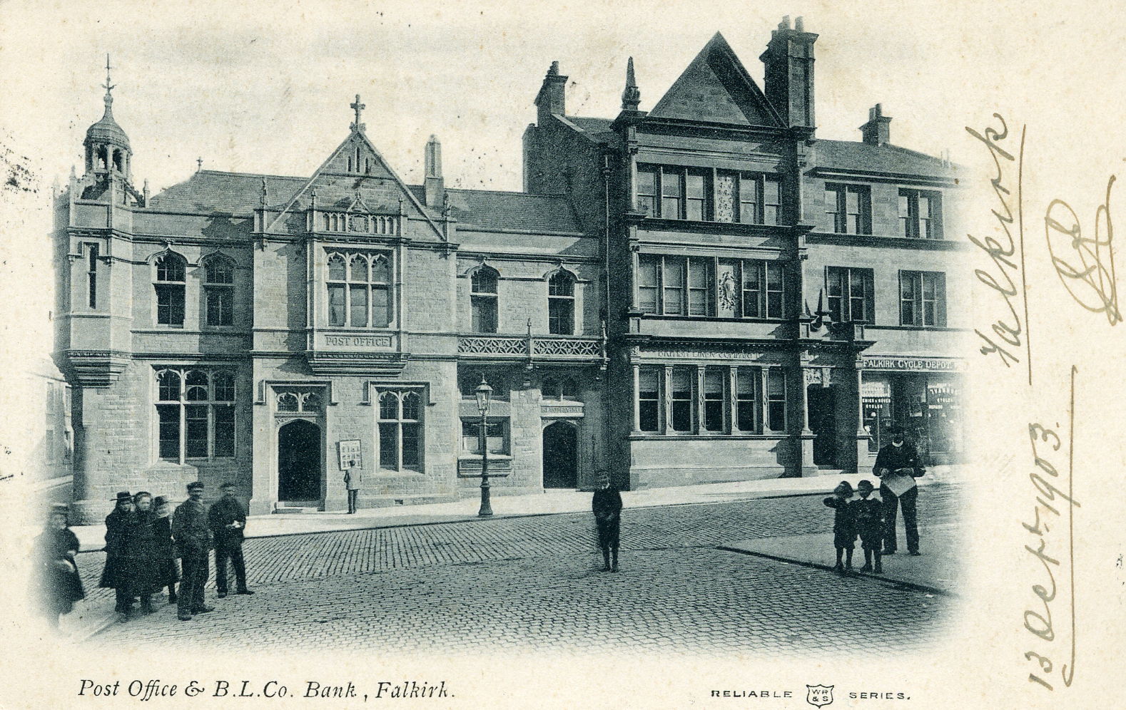 Postcard view of Falkirk Post Office