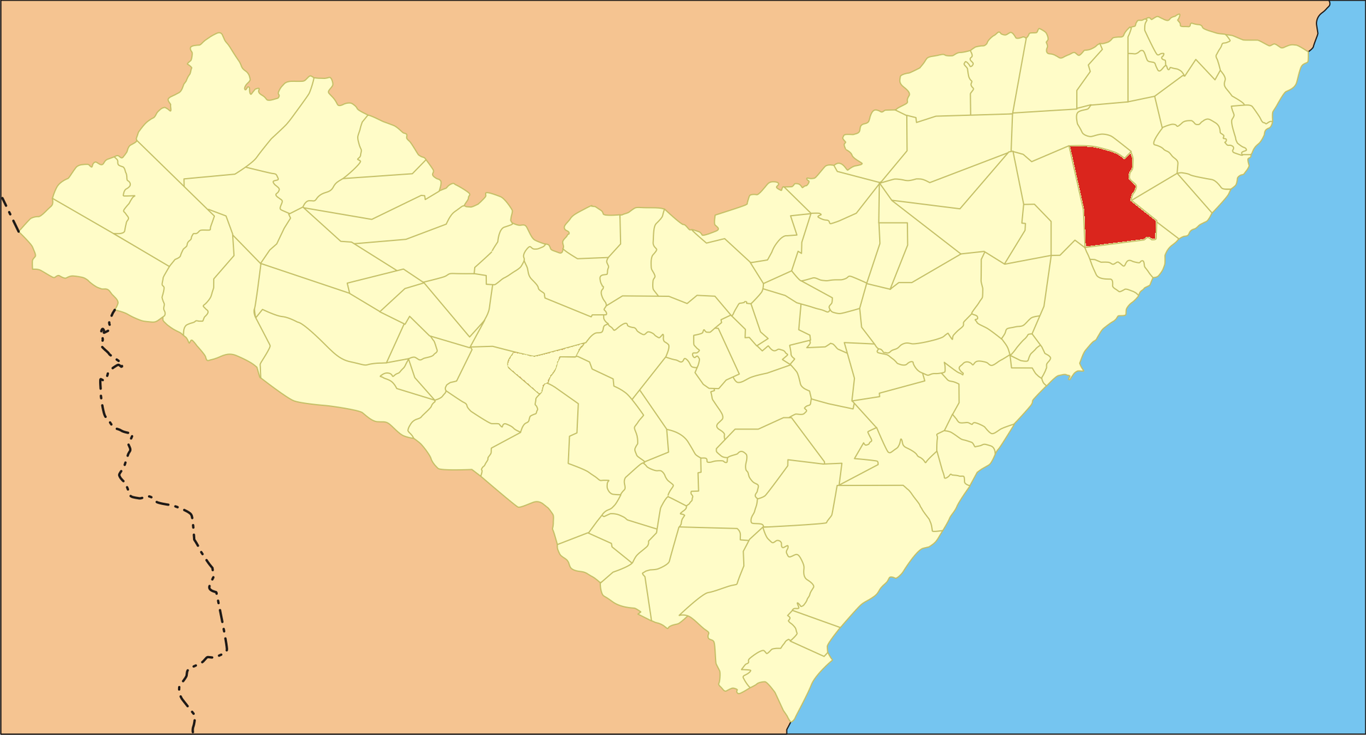 Localization of São Luís do Quitunde in Alagoas state, Brazil.