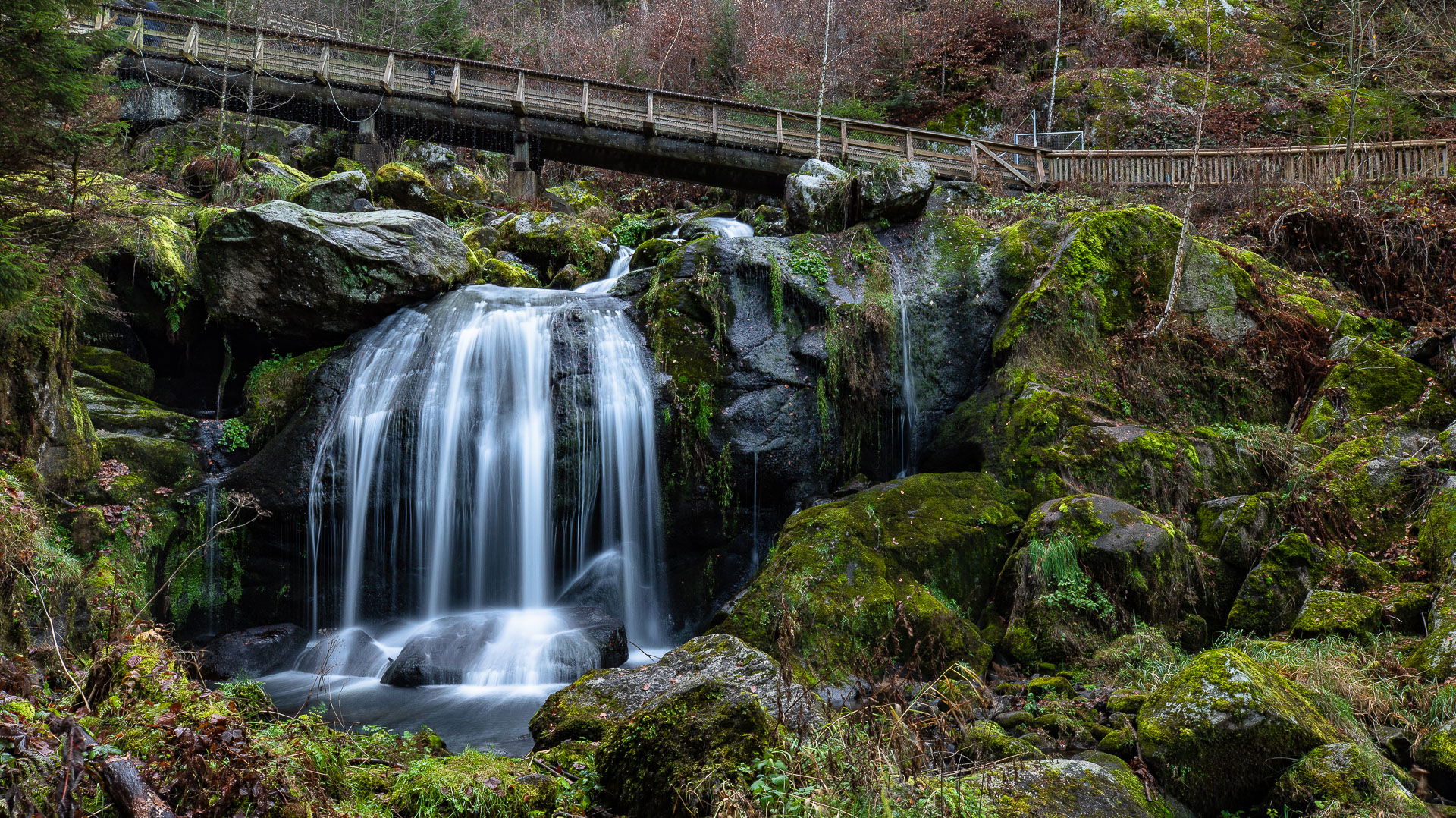 Long exposure shot from one of the Triberg Waterfalls Germany