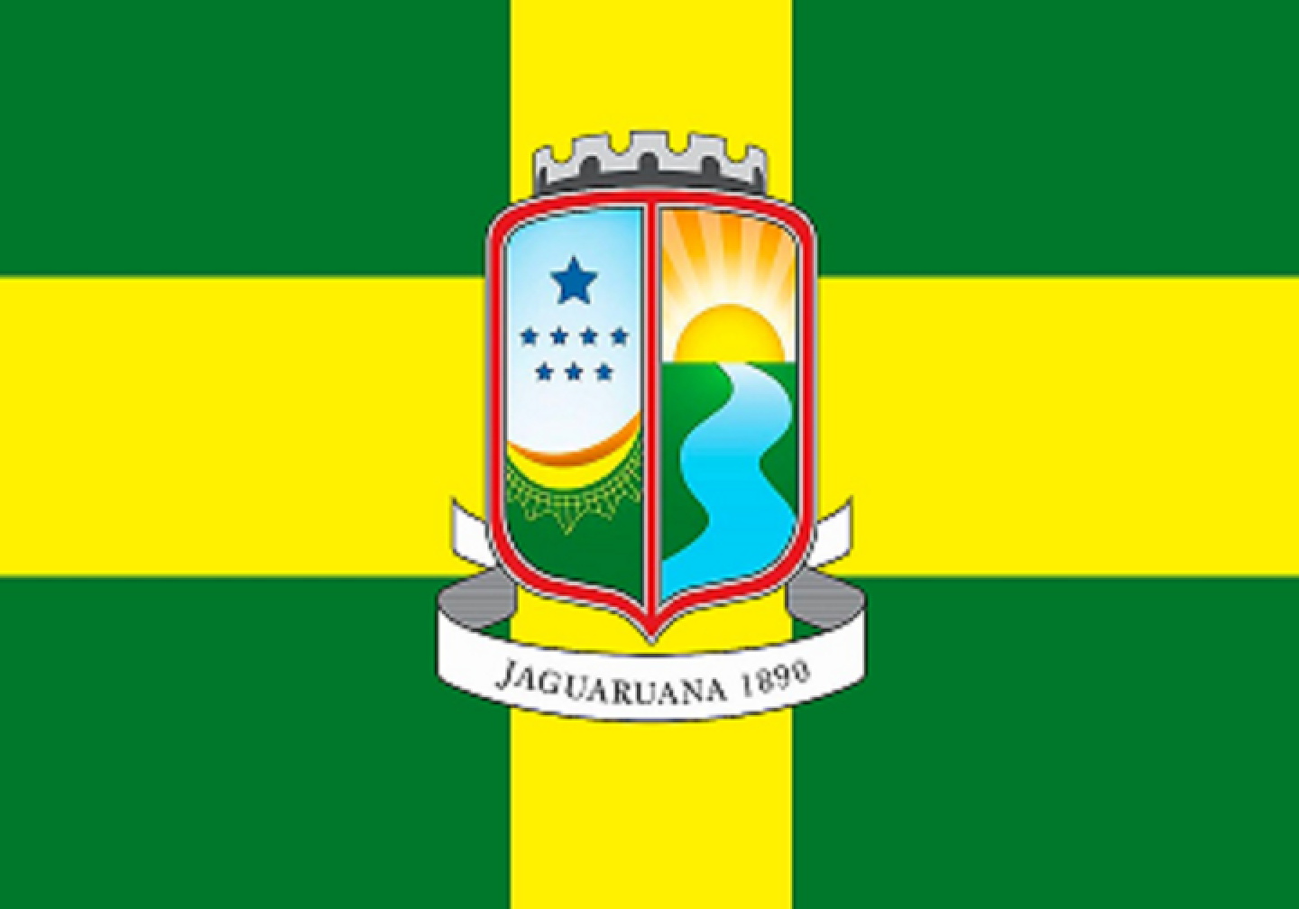 Flag of Jaguaruana Municipality in the State of Ceará in Brazil