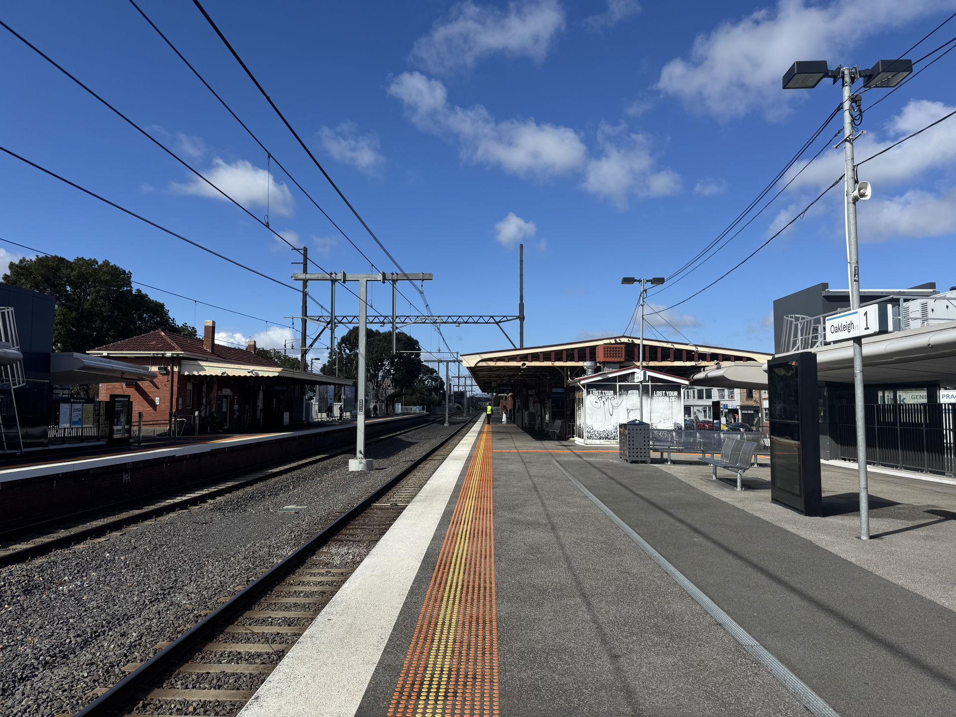 South-east bound view from Platform 2 at Oakleigh station. 16 A…
