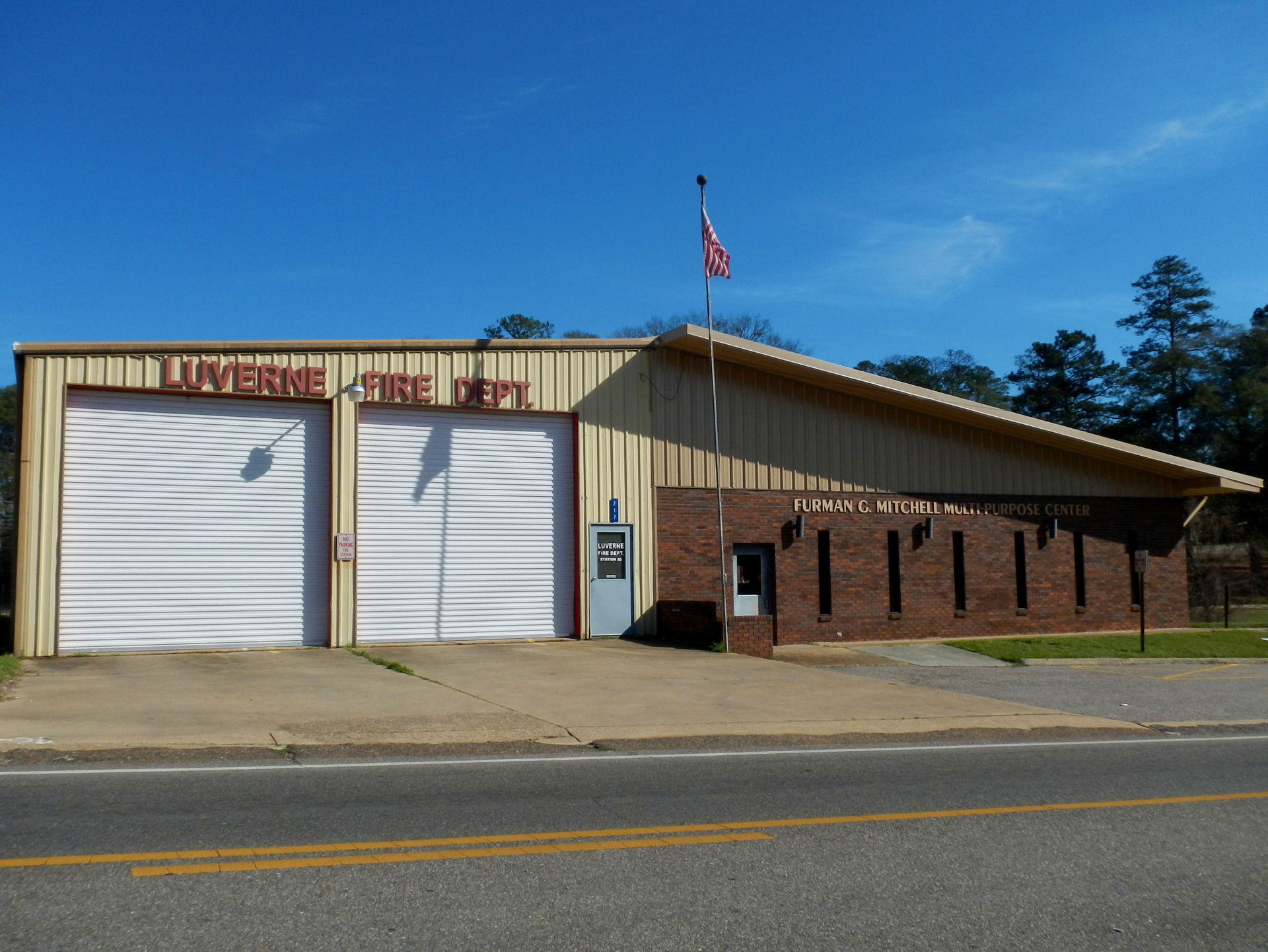 This is a photograph of the Luverne Fire Department in Luverne,…