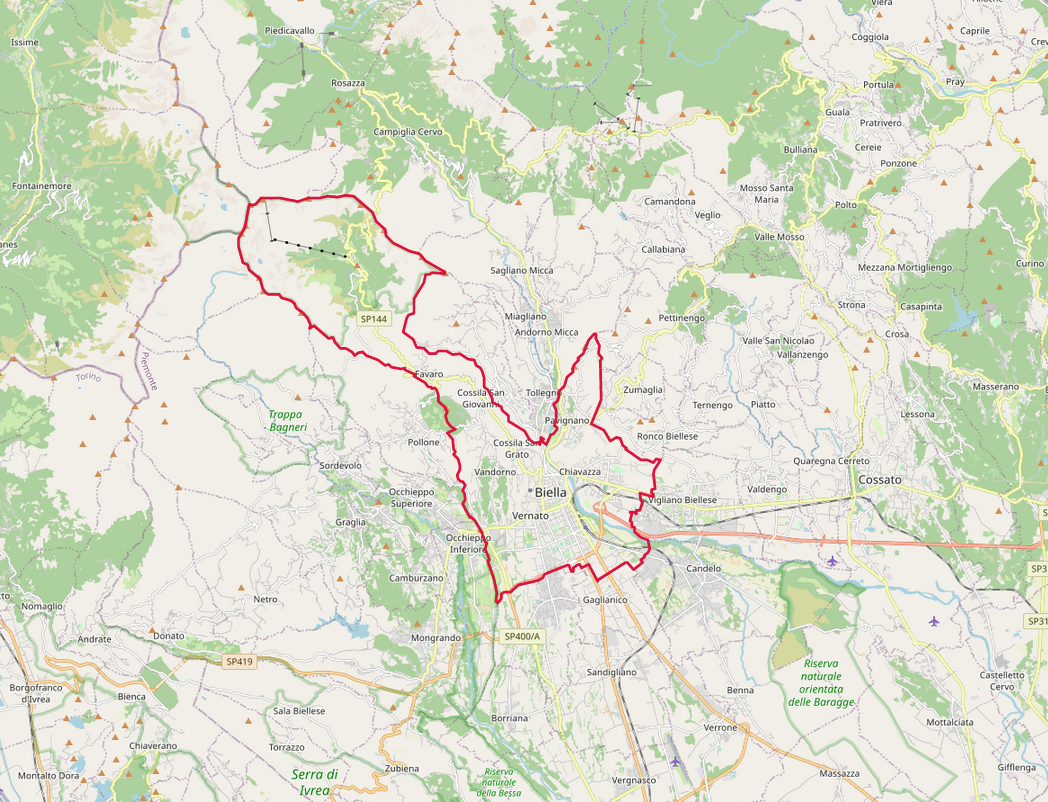 Carte OSM de Biella, Italie