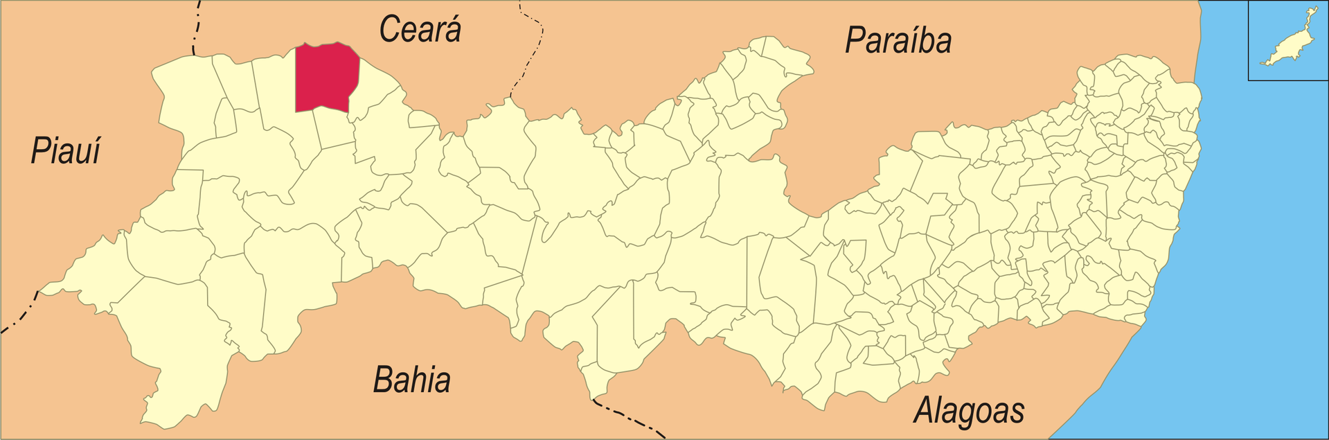 Localização da cidade em Pernambuco