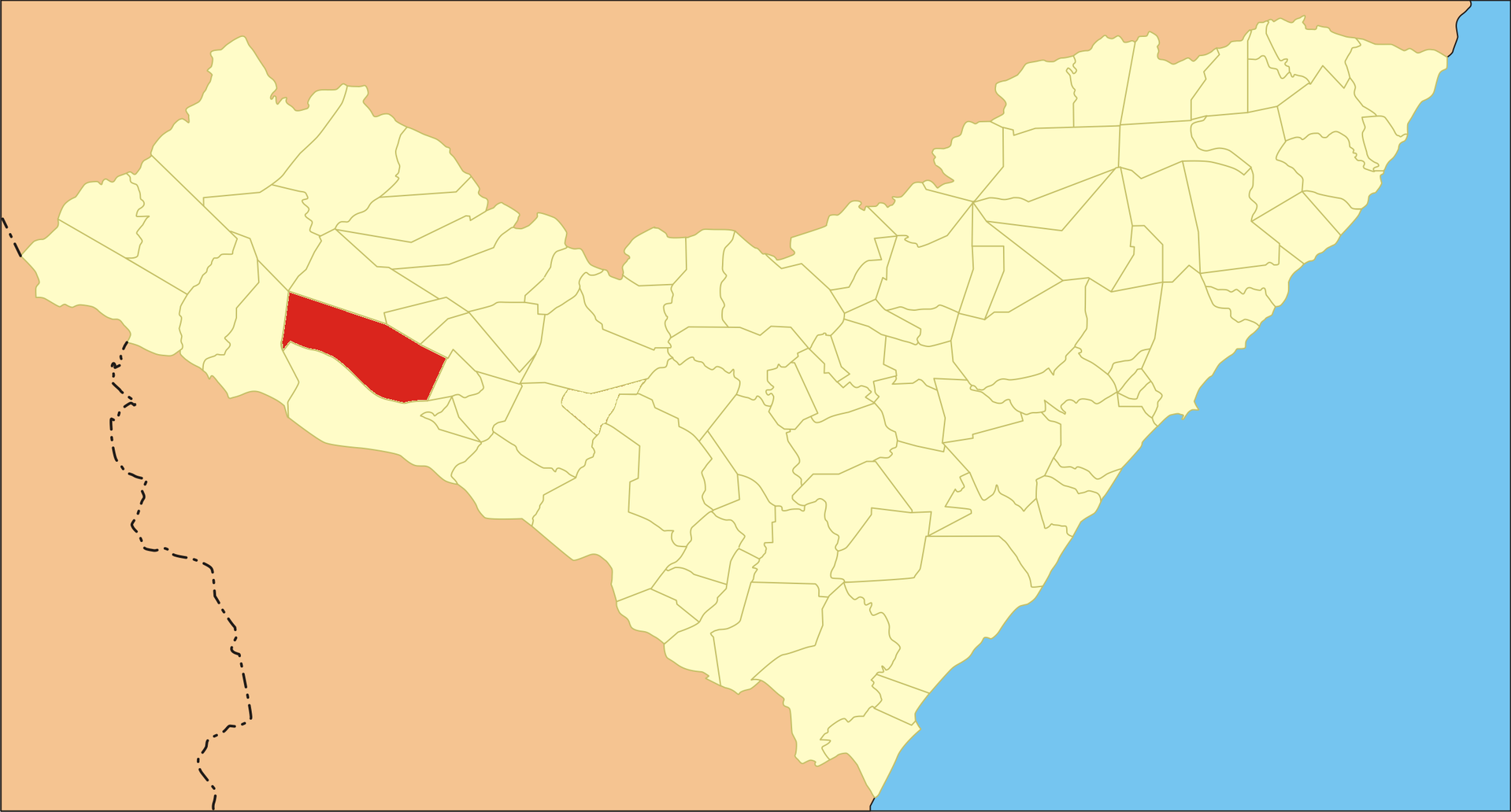 Localization of São José da Tapera in Alagoas state, Brazil.