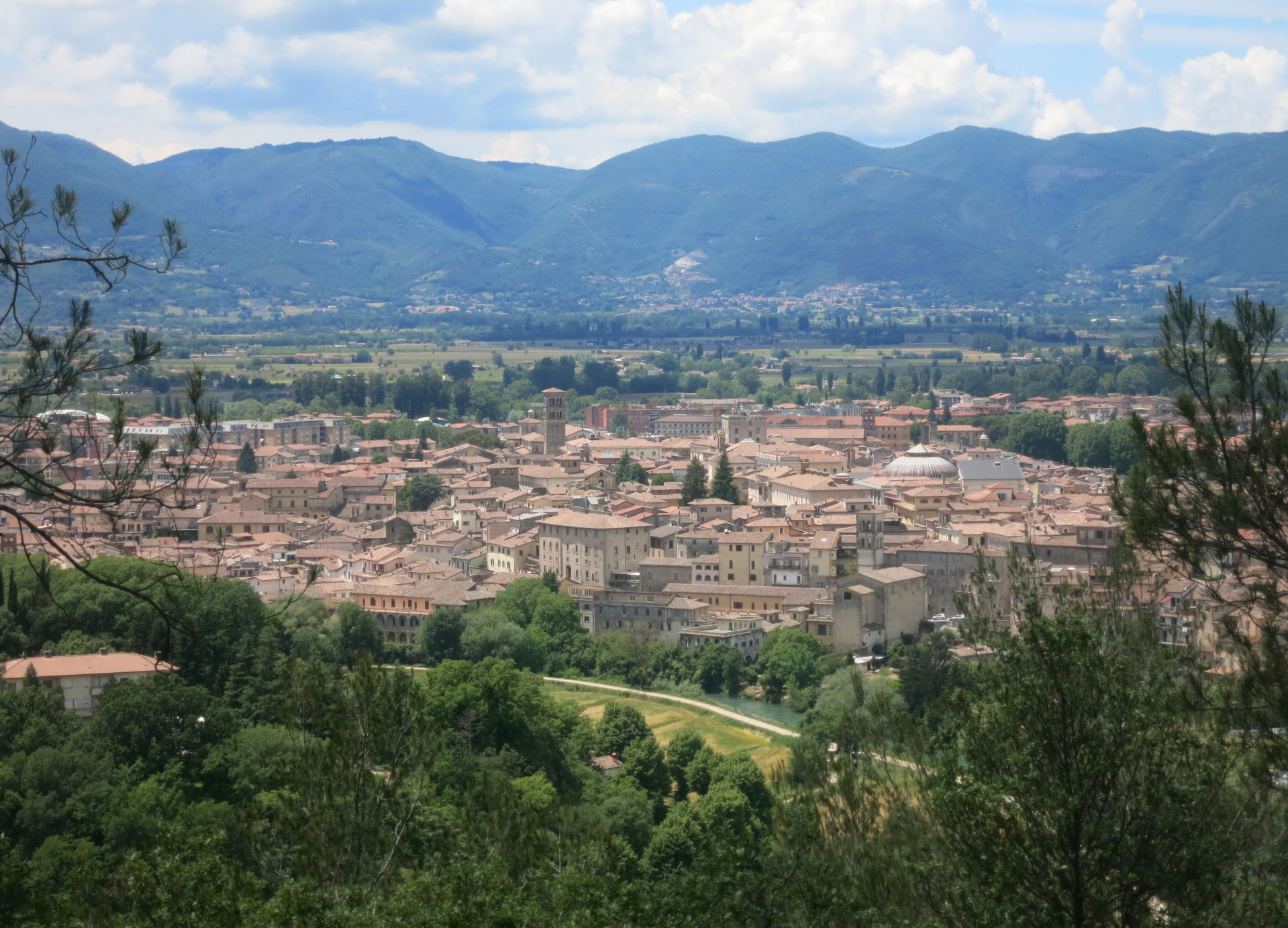 Cityscape of Rieti from San Mauro Hill - the city center (in th…