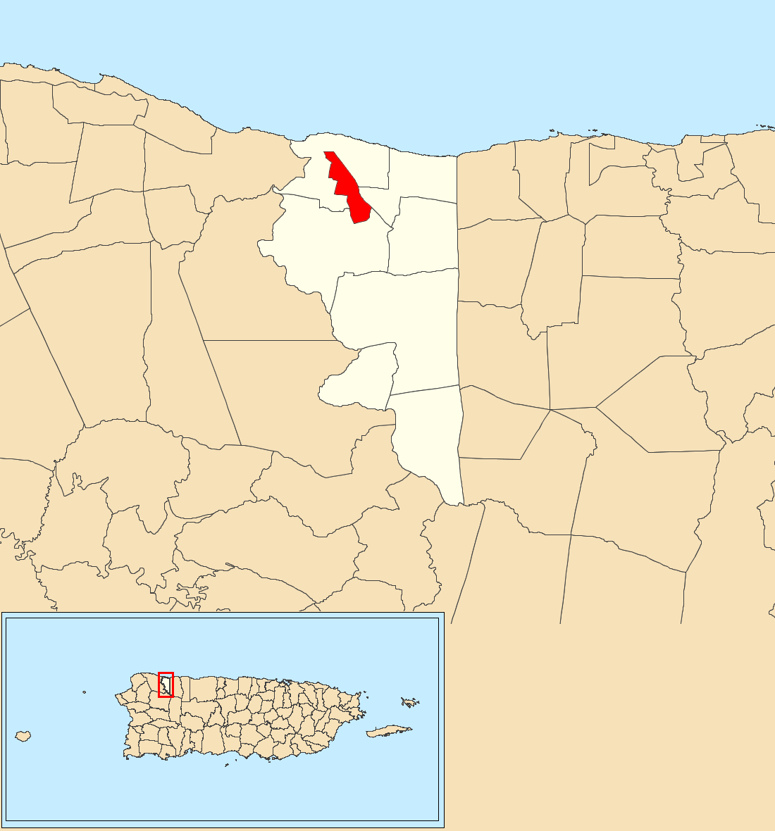 Quebradillas barrio-pueblo, Quebradillas, Puerto Rico locator m…