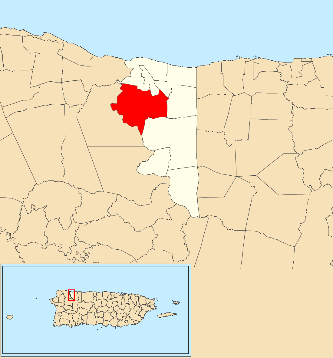 Cacao, Quebradillas, Puerto Rico locator map