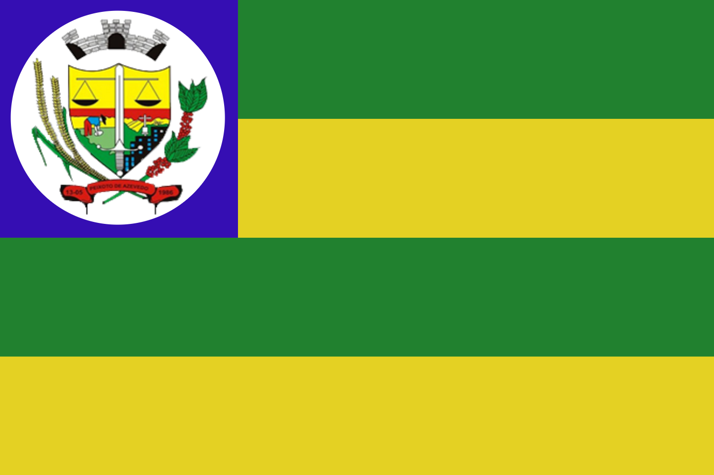 Bandeira do munícipio de Peixoto de Azevedo, Mato Grosso, Brasil
