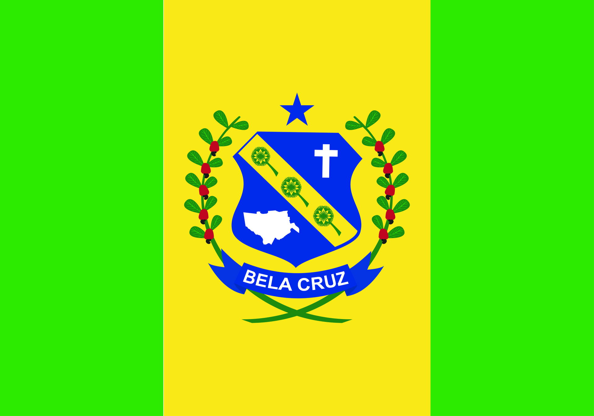 Bandeira de Bela Cruz - CE revitalizada pela Lei 940/2022
Descr…