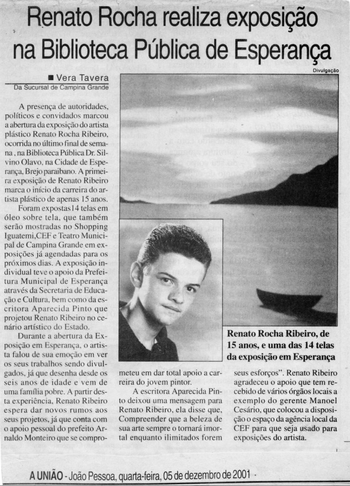 Page of the newspaper A União, published on December 5, 2001, r…