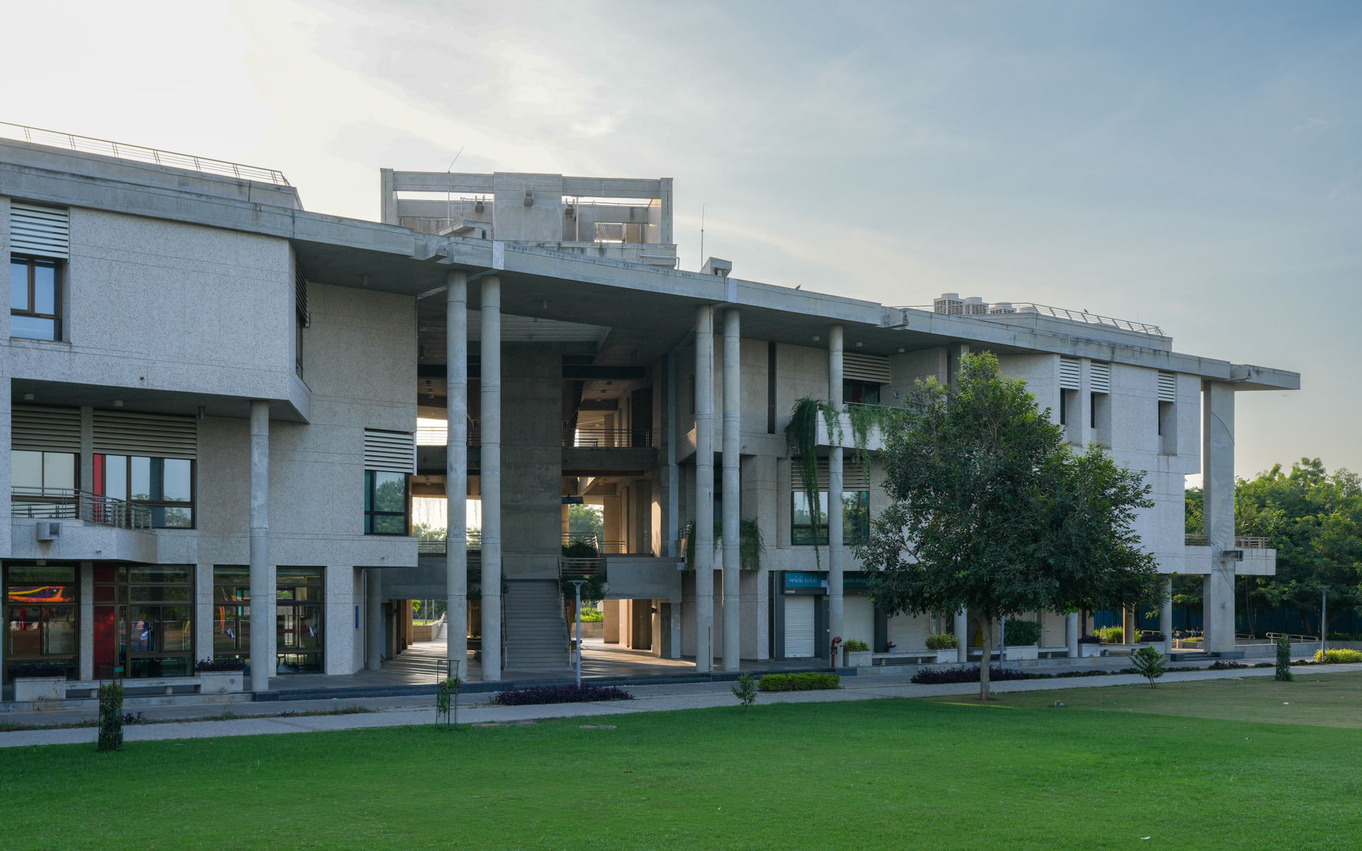 West facade, Central Arcade, IIT Gandhinagar, Gujarat, India