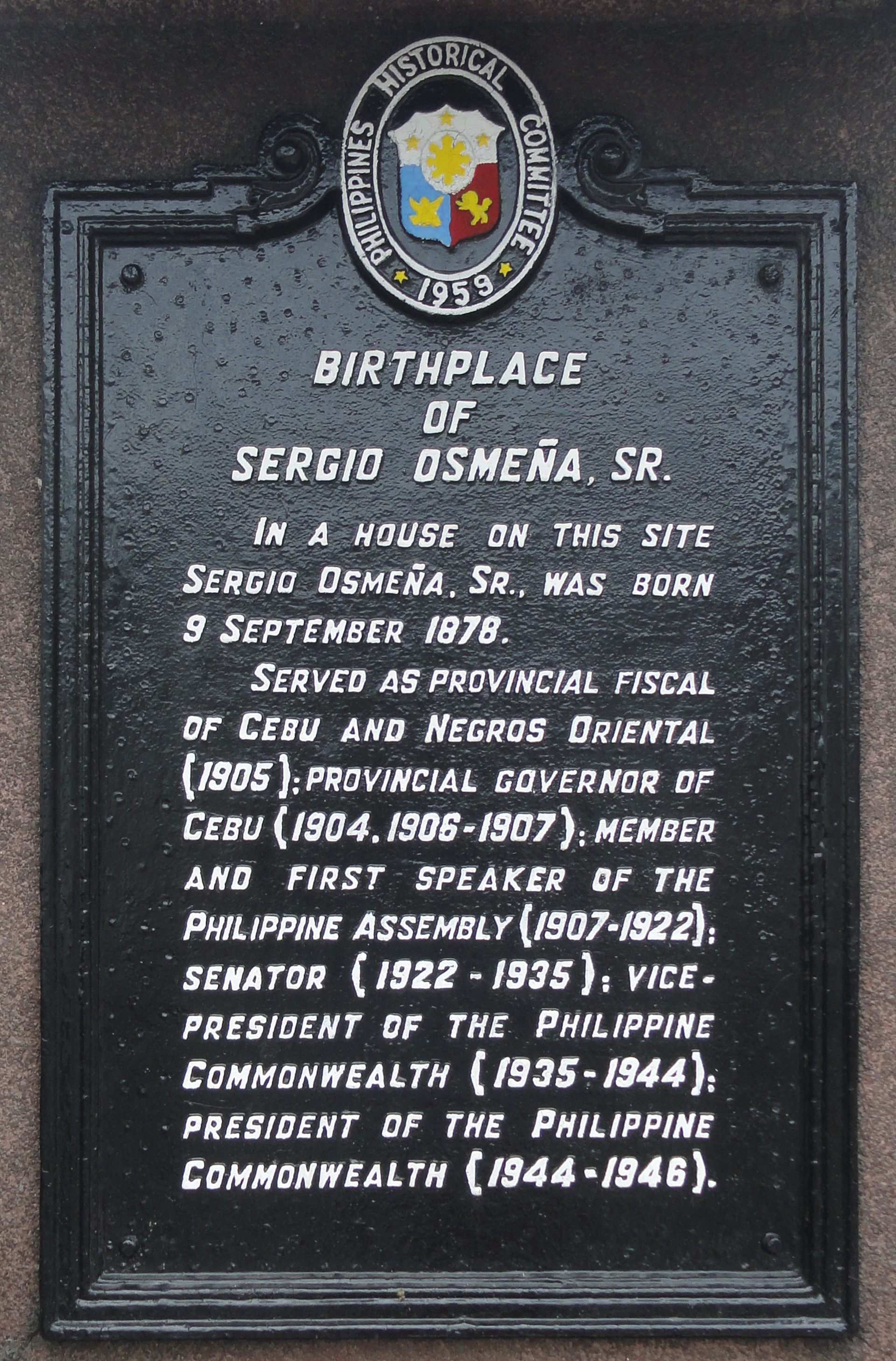 Birthplace of Sergio Osmeña, Sr. NHCP Historical Marker