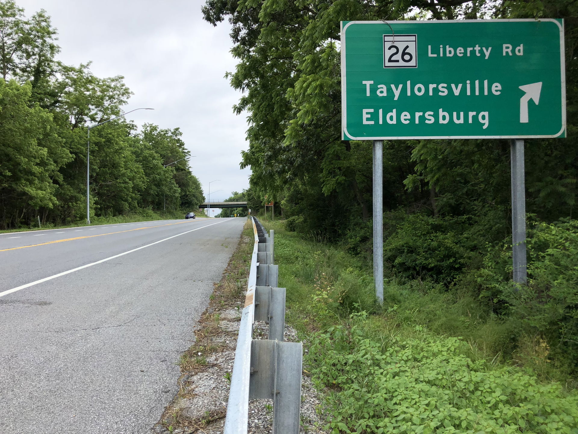 View south along Maryland State Route 97 (New Washington Road) …