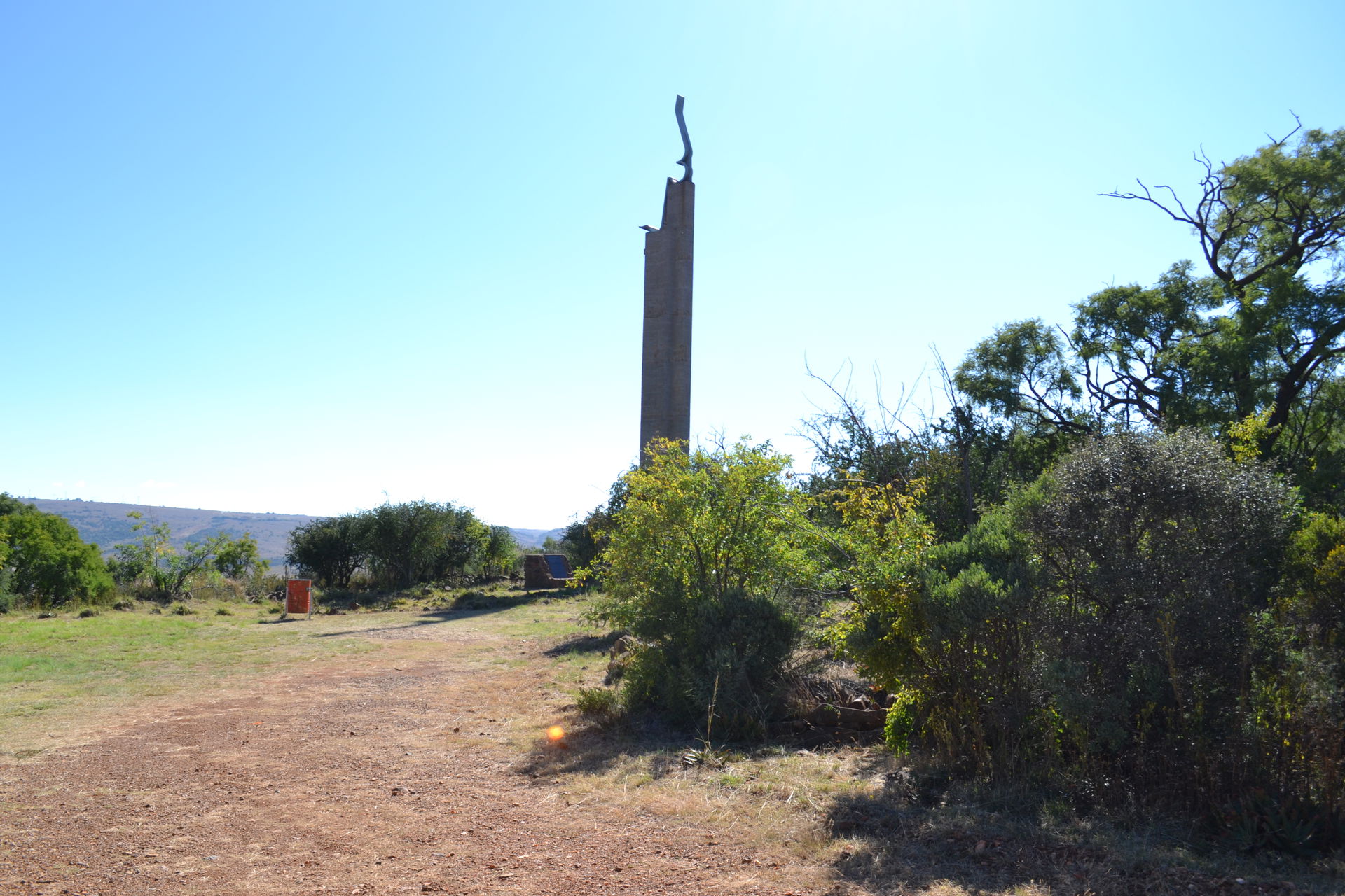 Danie Theron memorial is some 8 km west of the town of Fochvill…
