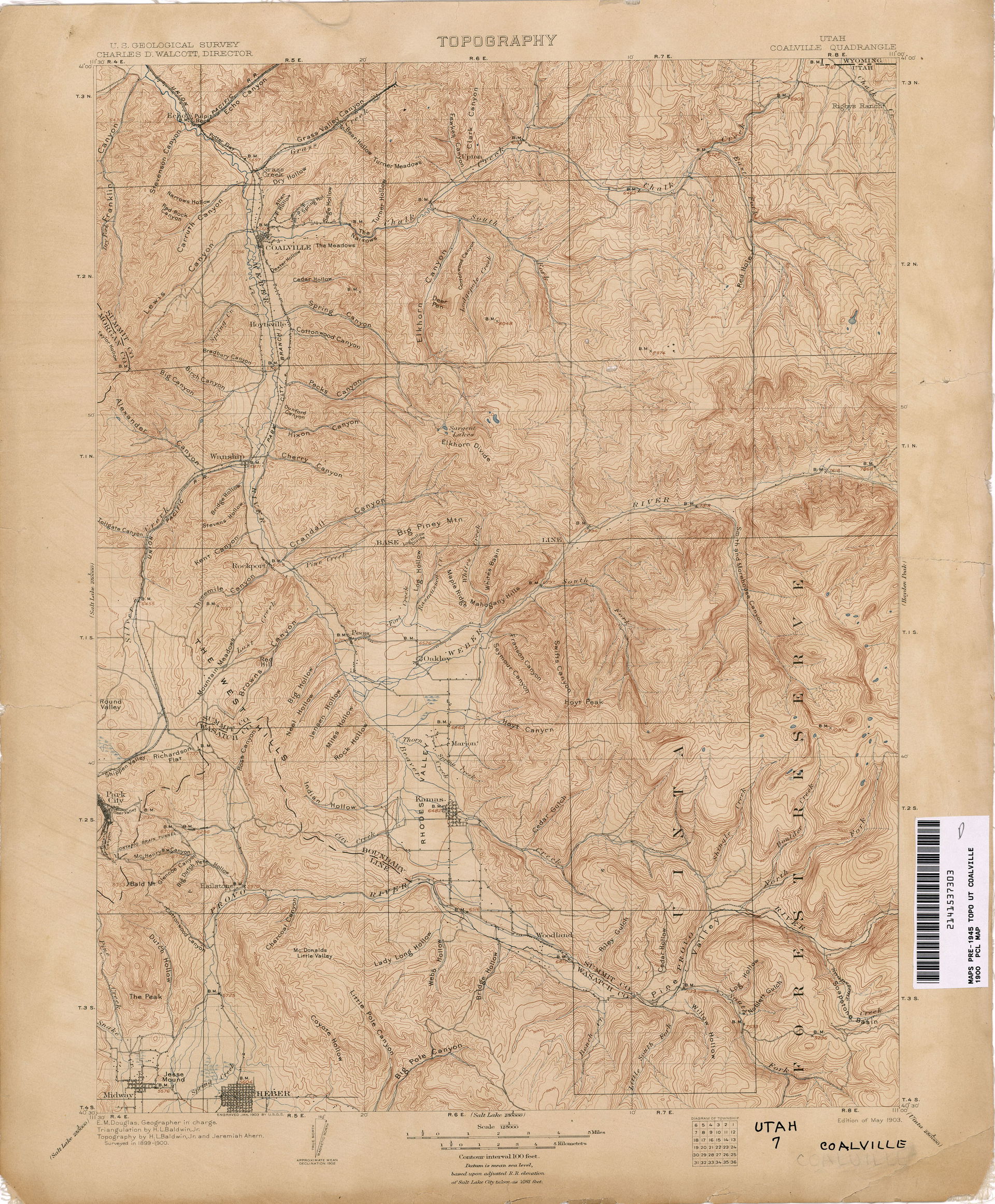 Coalville 1900 1:125,000 (3.0MB) - Utah Historical Topographic …