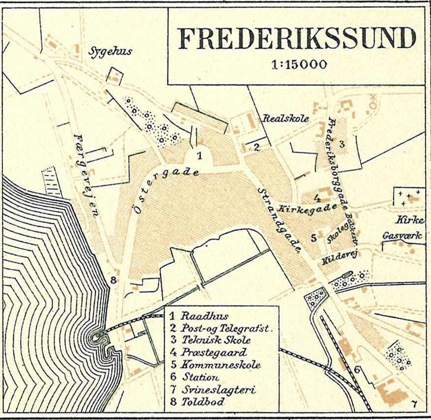 Map of Frederikssund in Frederiksborg Counties in Denmark