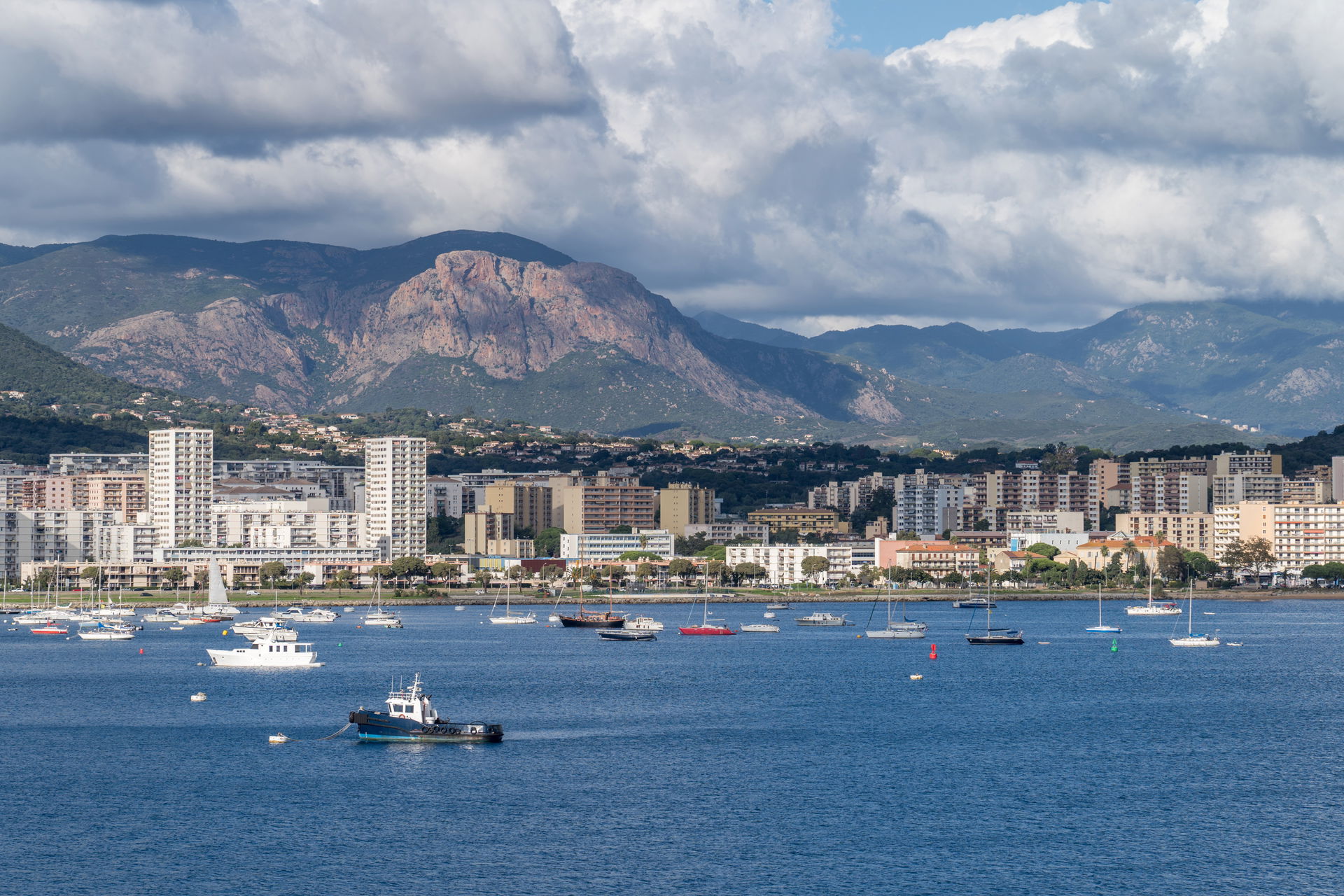 View of Ajaccio from the ferry harbor
