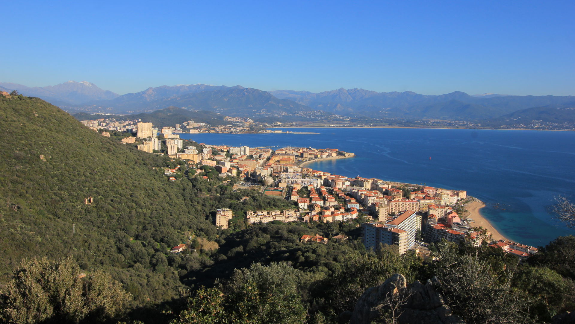 Aiacciu, Corse, seen from the west.