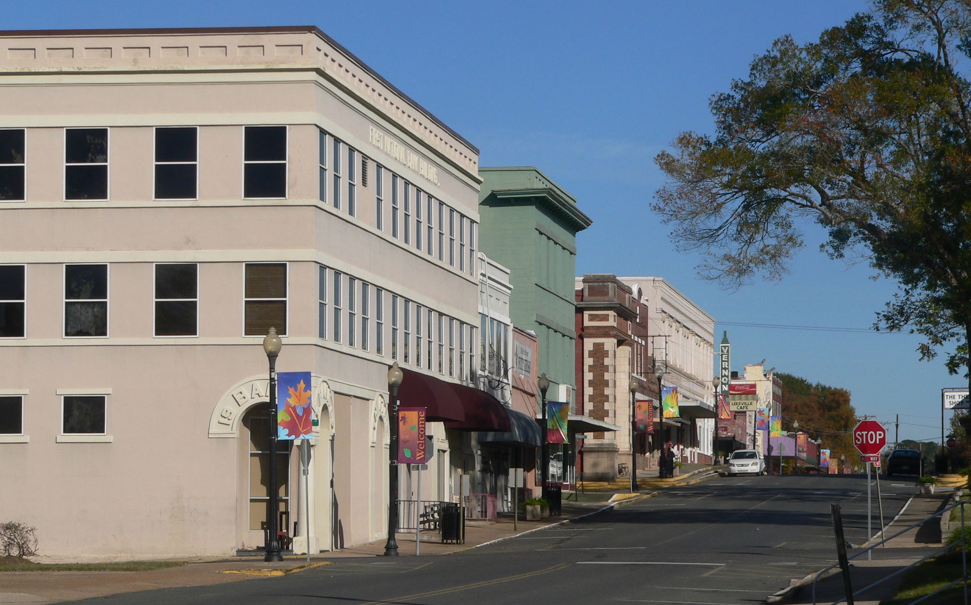 Downtown Leesville, Louisiana: west side of 3rd Street, looking…