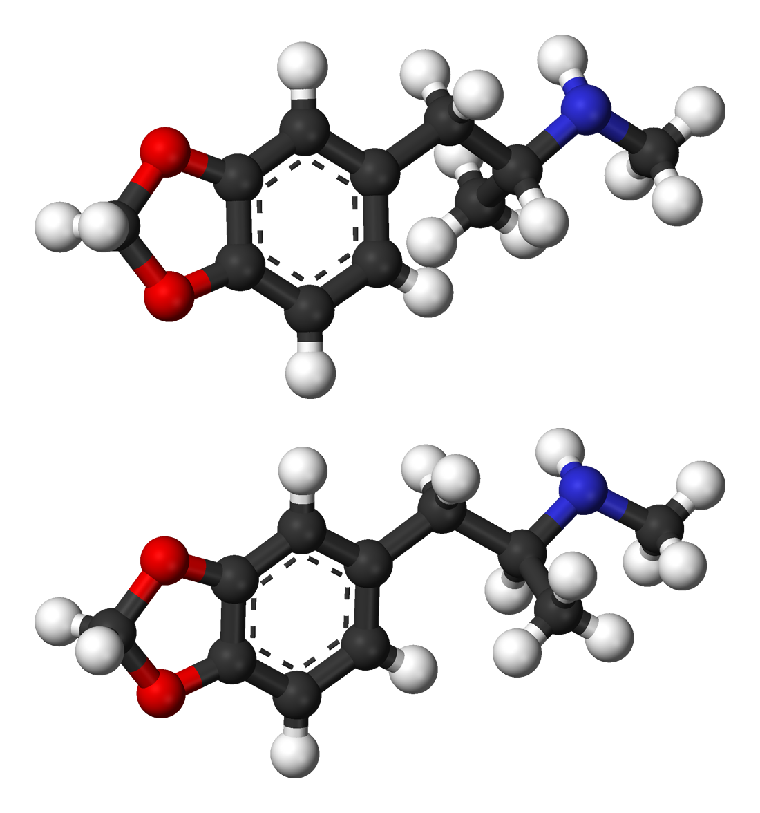 Top R-(-)-MDMA, bottom S-(+)-MDMA