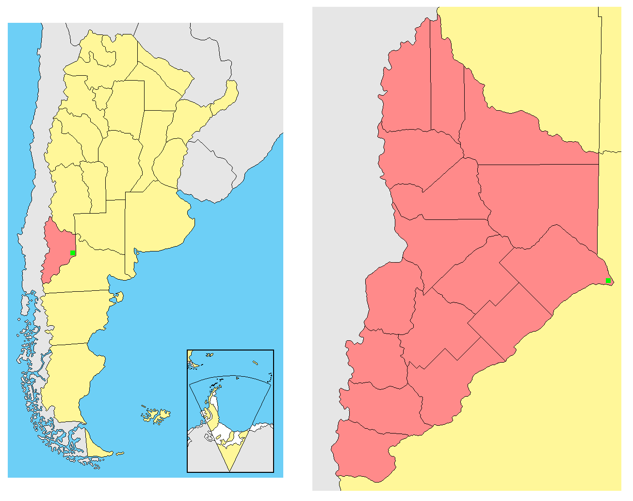 Location of Neuquen City in Argentina.