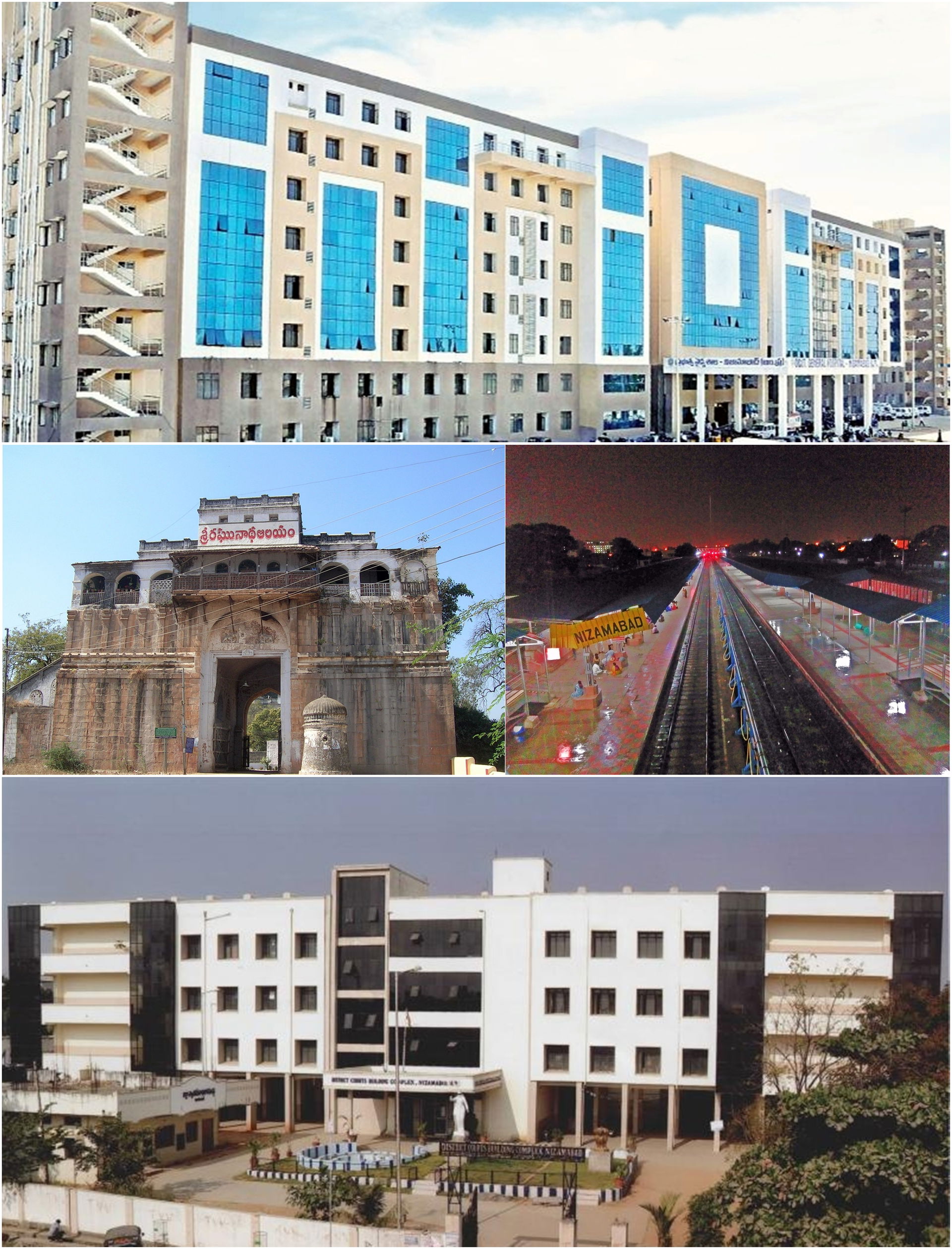 Top : District Government Hospital, Nizamabad
Center Left : Niz…