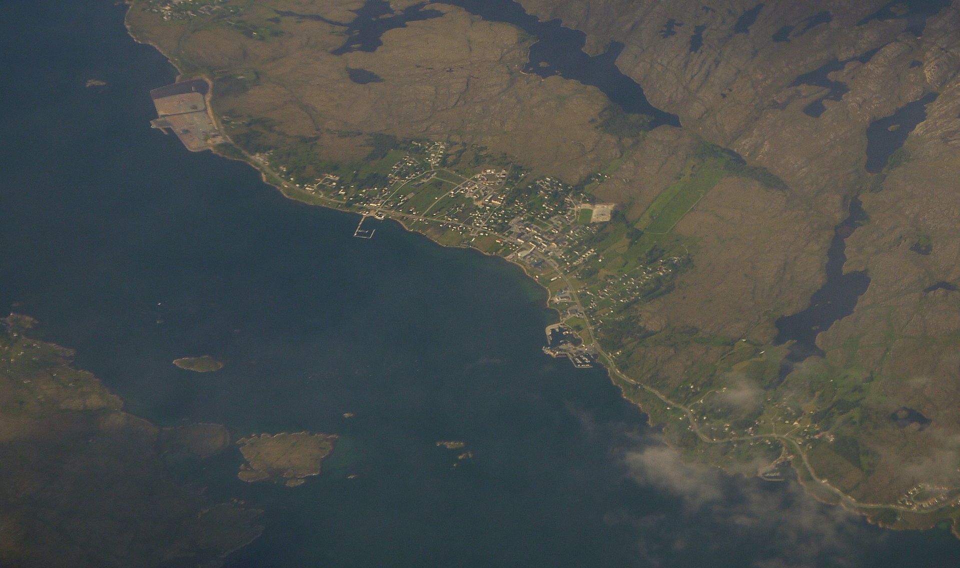 Aerial picture of village of Sistranda in Frøya, Norway.