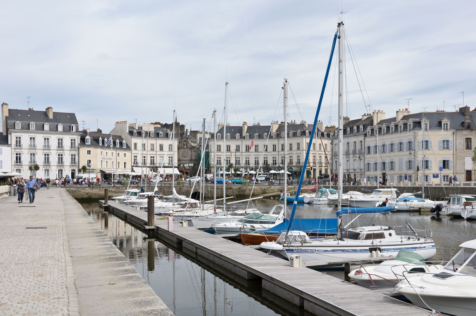 The port of Vannes, Morbihan, France: quay Éric Tabarly, at the…