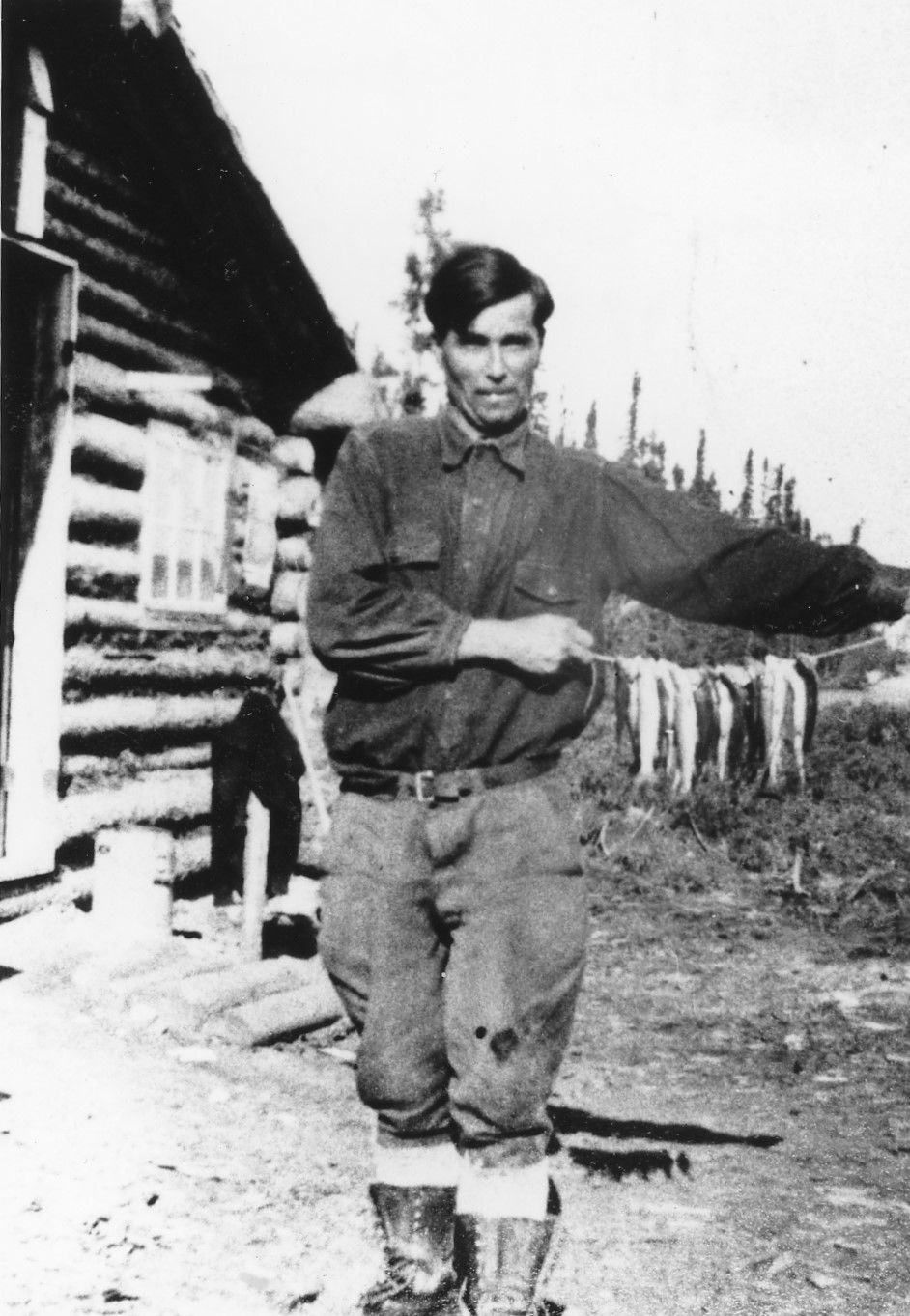 Gabriel Commanda près de Chibougamau, en 1936