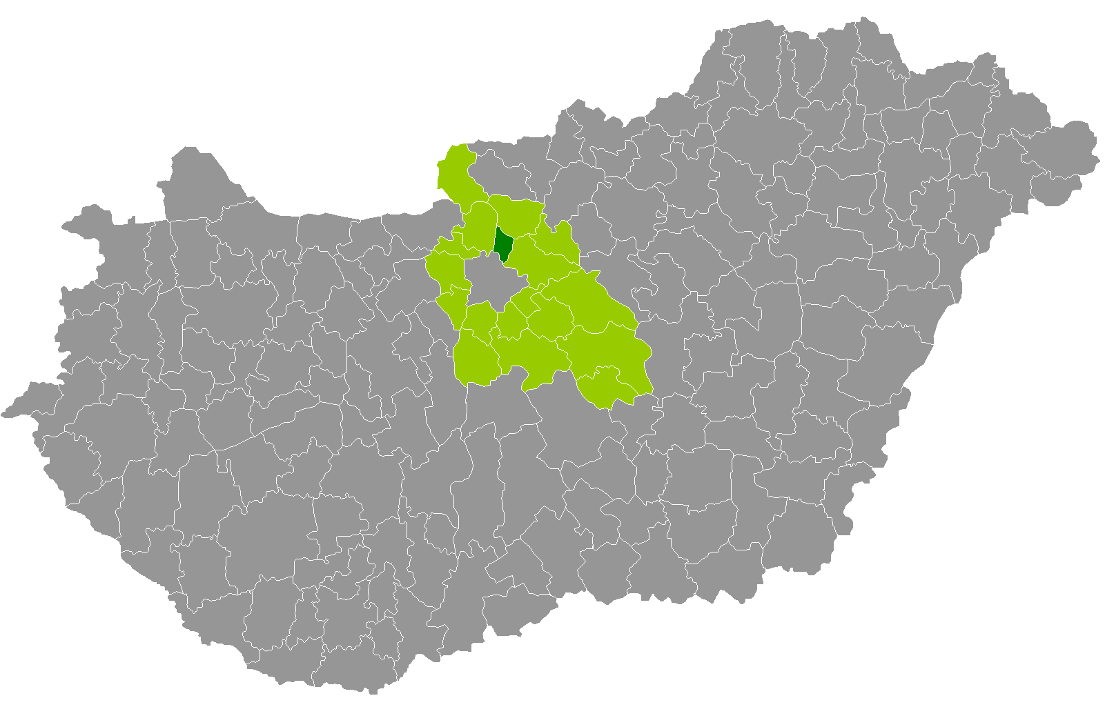 Location of Dunakeszi District, Pest, Hungary