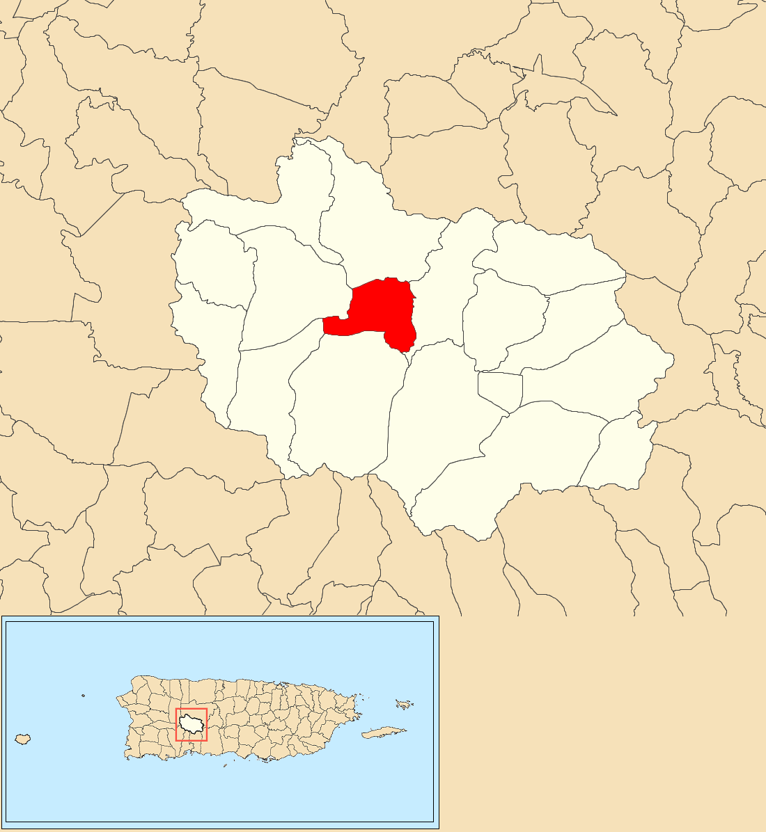 Yayales, Adjuntas, Puerto Rico locator map