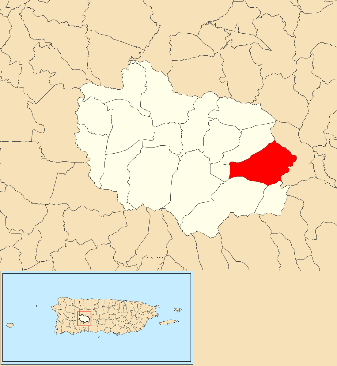 Vegas Arriba, Adjuntas, Puerto Rico locator map