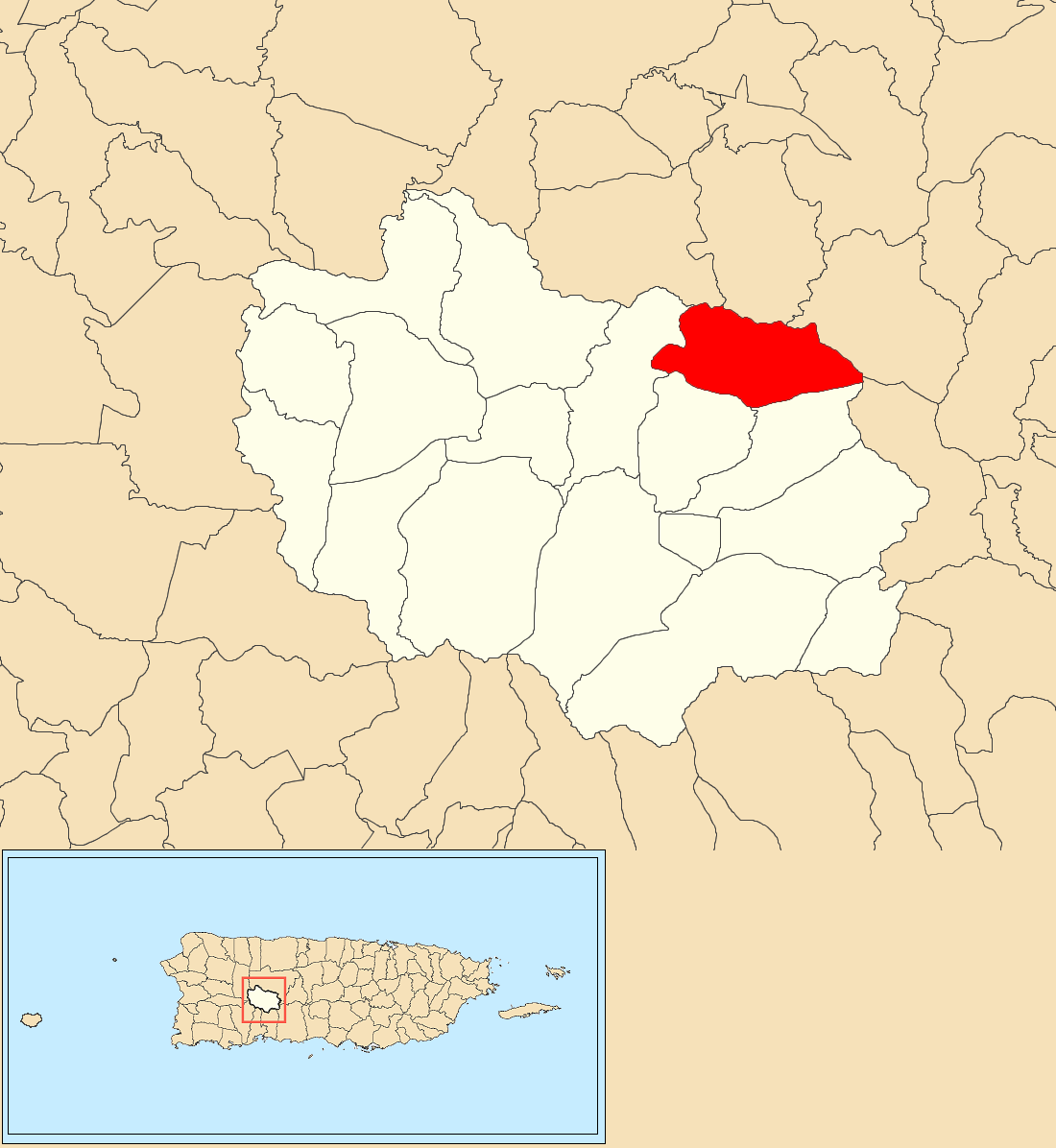 Pellejas, Adjuntas, Puerto Rico locator map