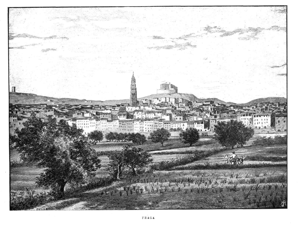 Vista de Fraga en 1886 de La Ilustración Ibérica (12 de Junio…