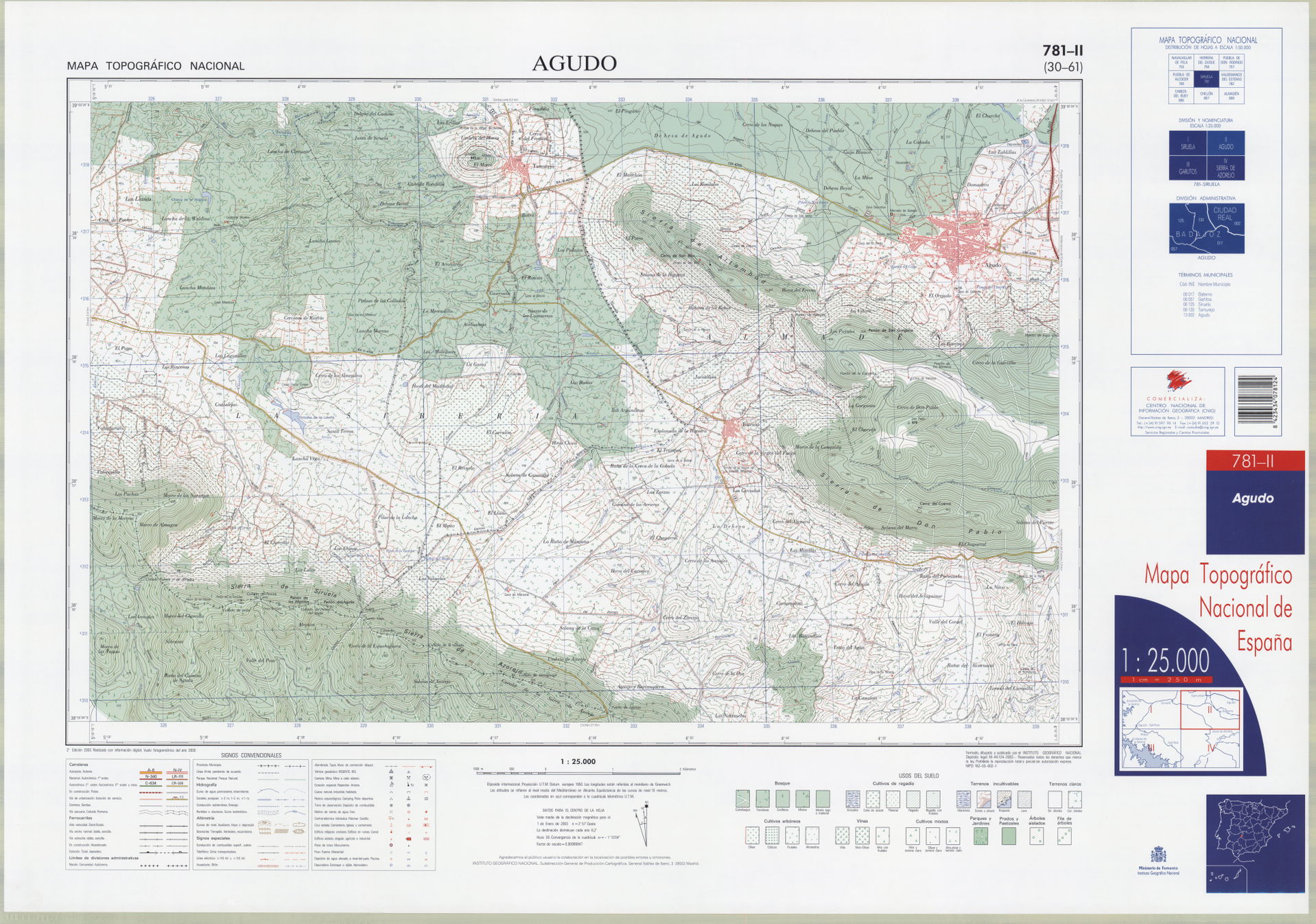 Fragment 0781c2 of the National Topographic Map of Spain in 200…