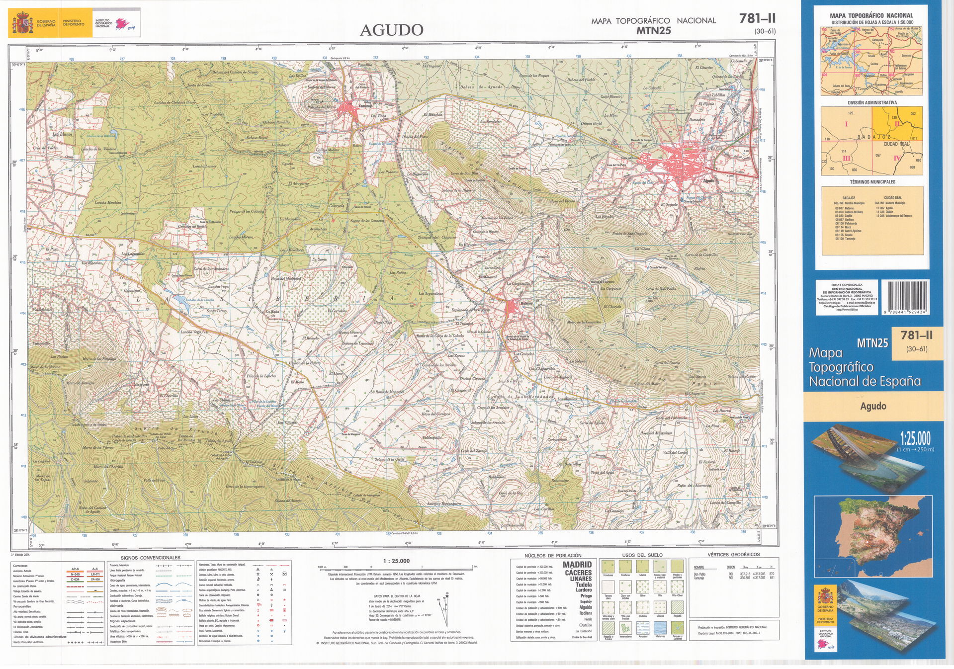 Fragment 0781c2 of the National Topographic Map of Spain in 201…