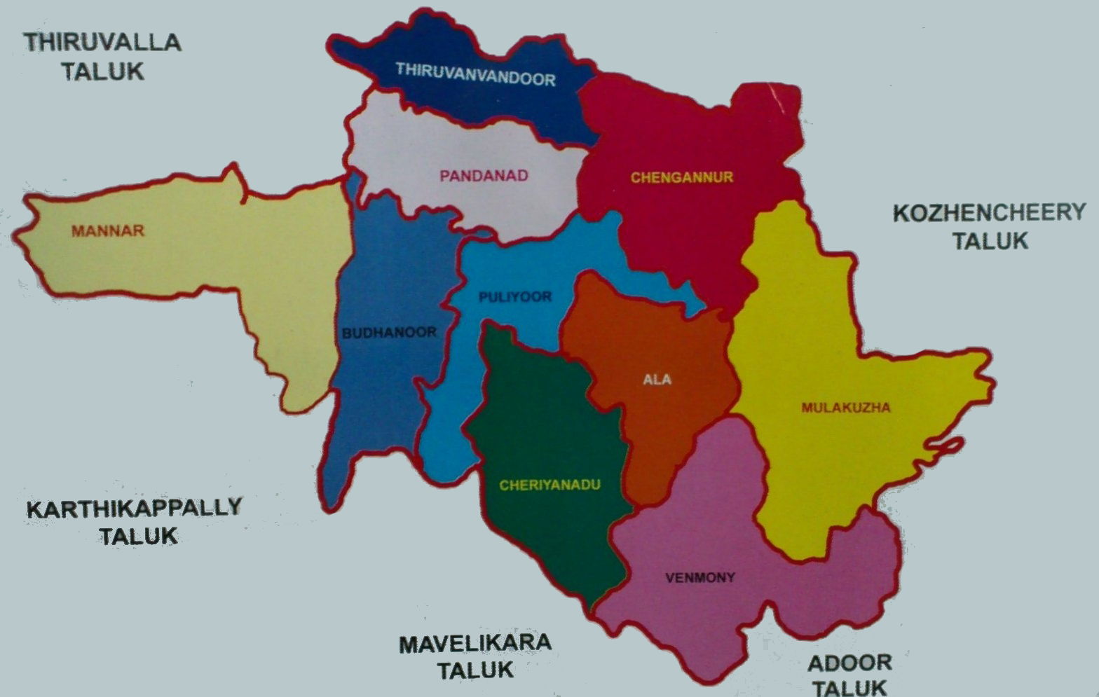 Eight villages in the chengannur taluk