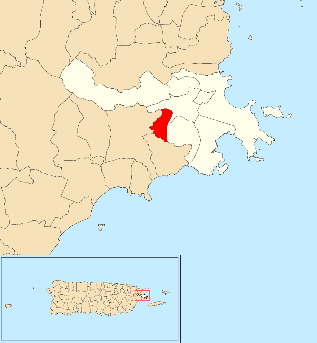 Daguao, Ceiba, Puerto Rico locator map