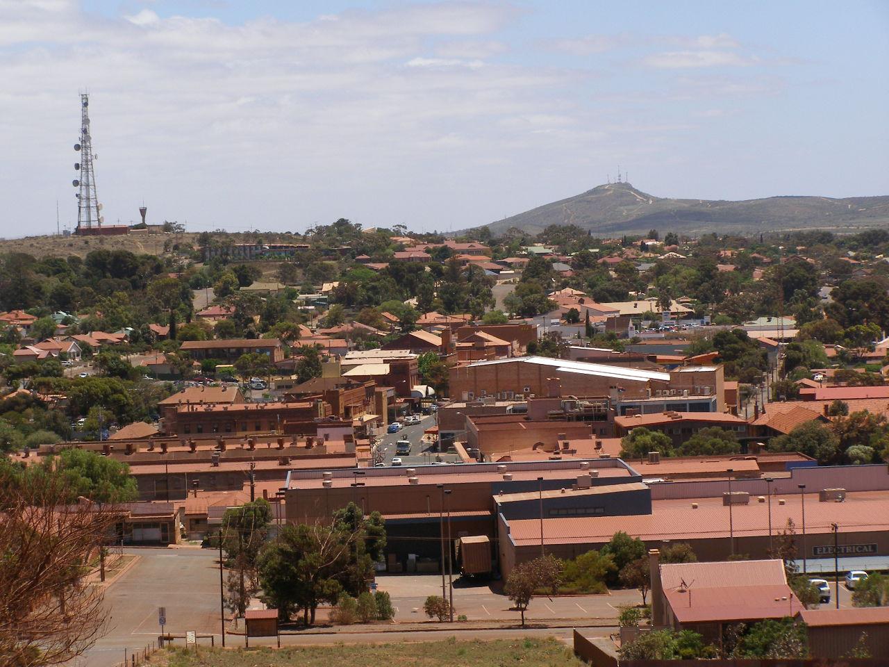 View across Whyalla from the Hummock Hill lookout, Whyalla, Sou…