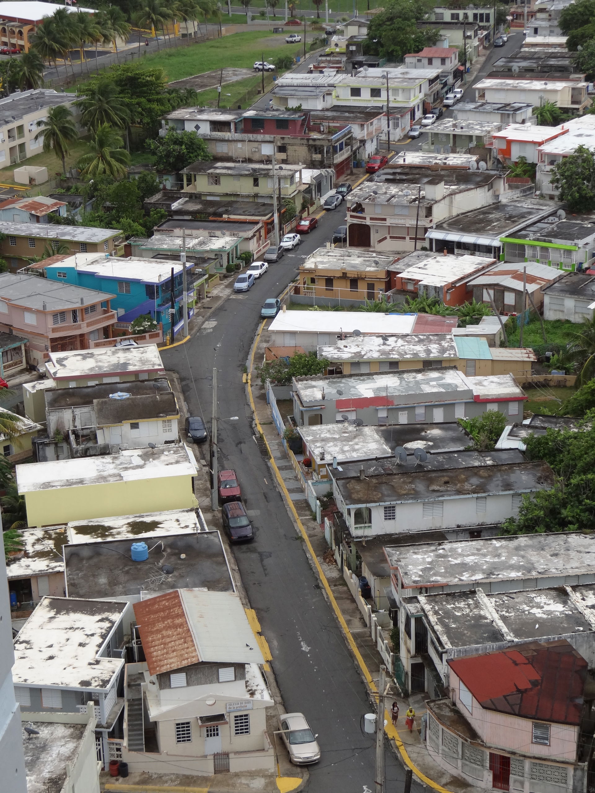 Street and homes in Luquillo, Puerto Rico